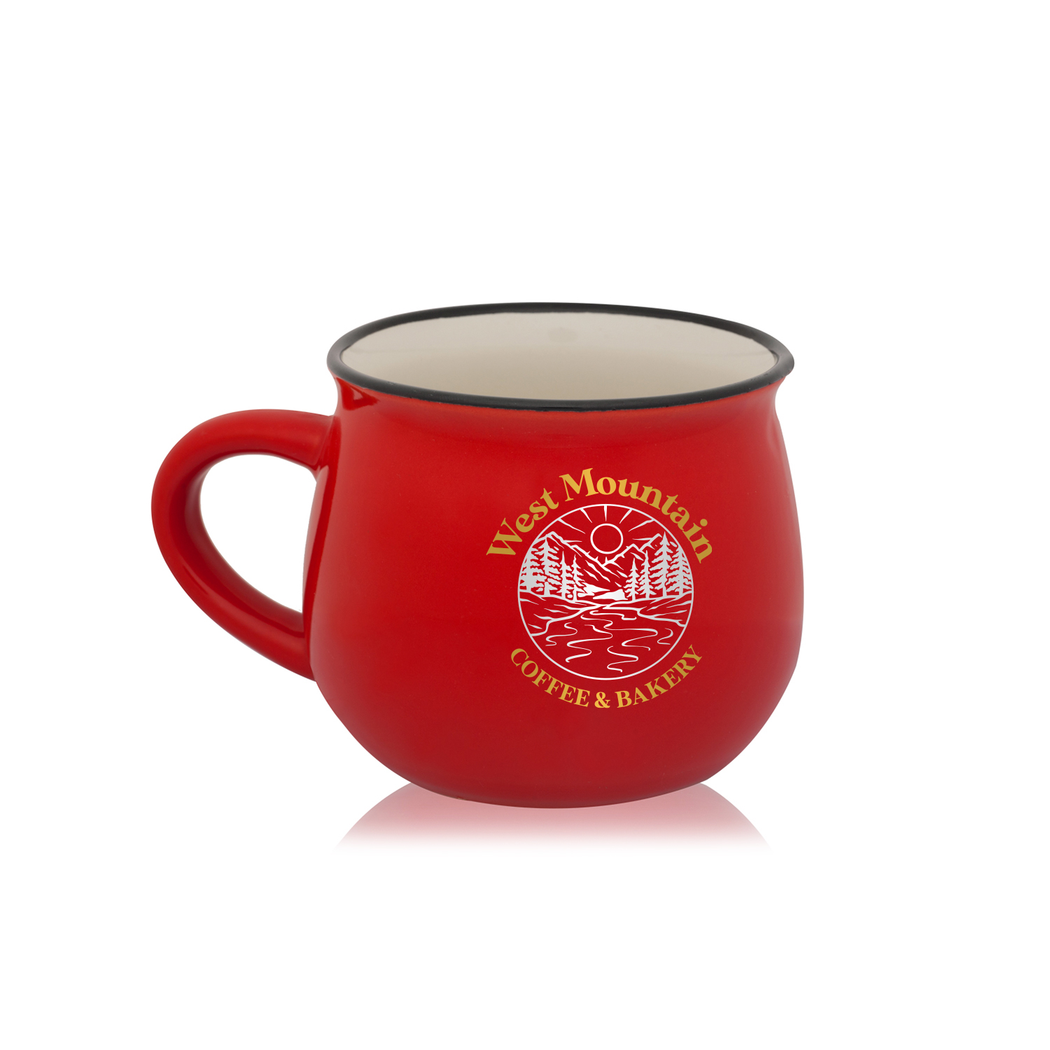 12 oz. Two-Tone Potbelly Ceramic Mug (2 Color Imprint) 8