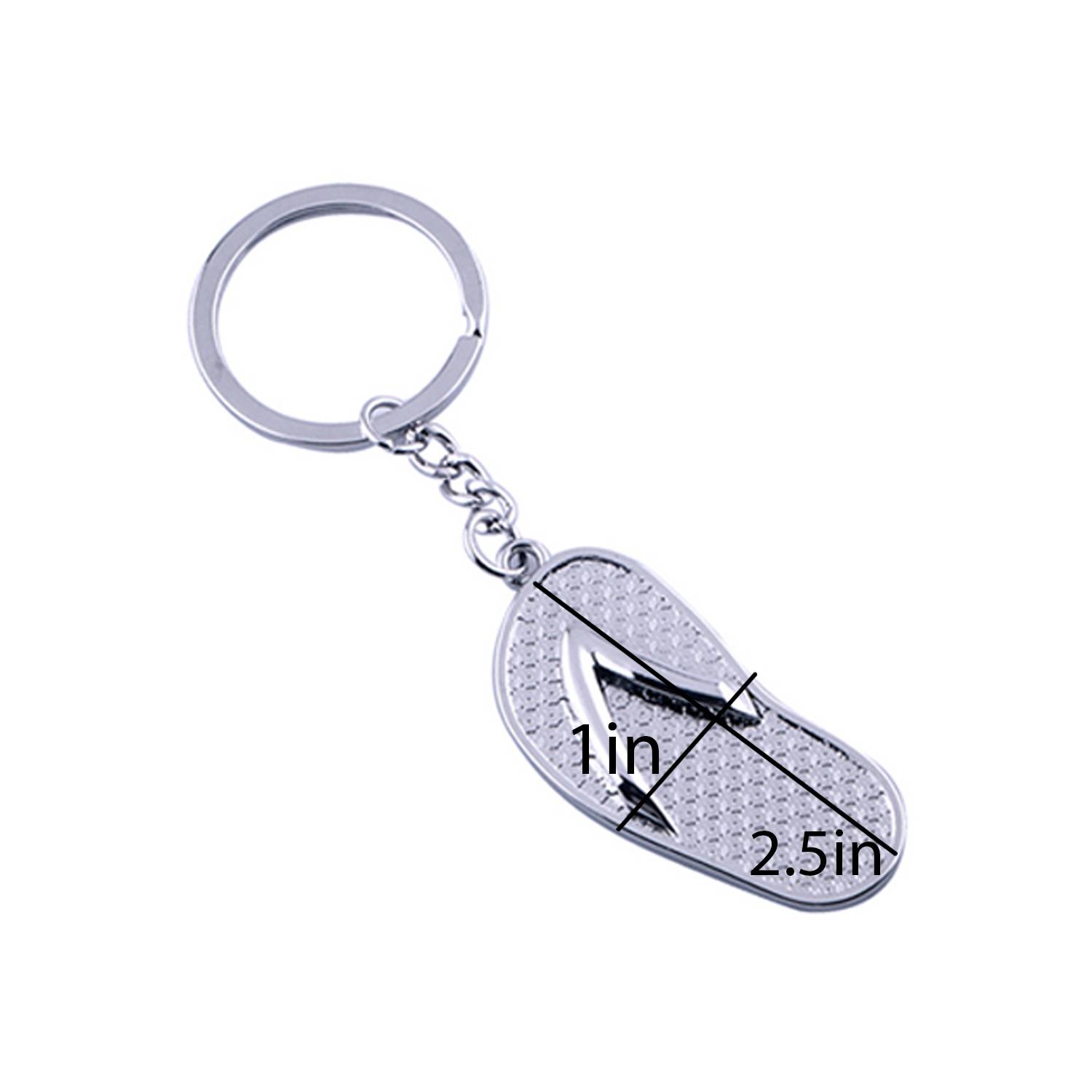 Shoe Flip Flops Slipper Stainless Steel Metal Key Chain 1
