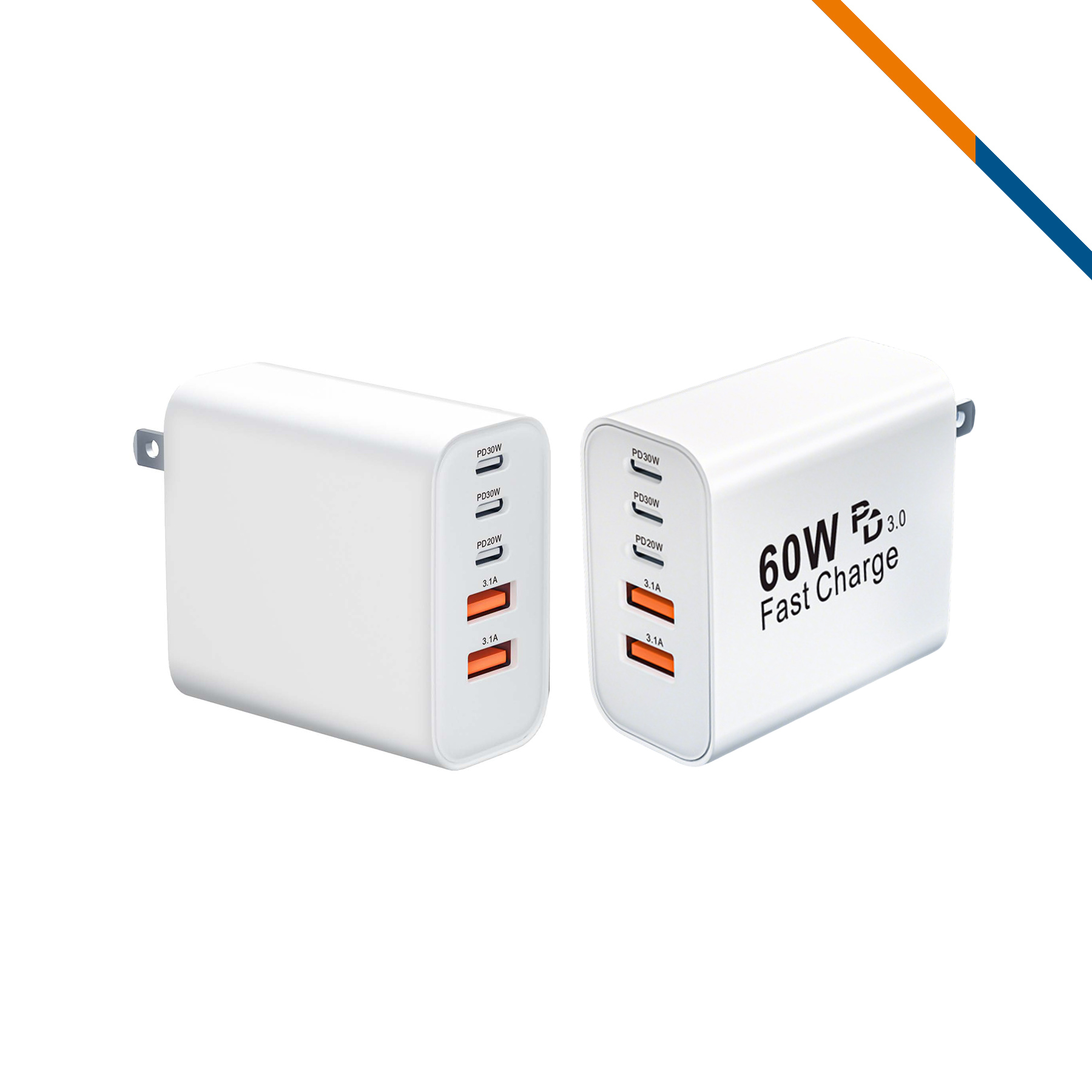 PowerPlex 60W 5 Ports Fast Charger 3