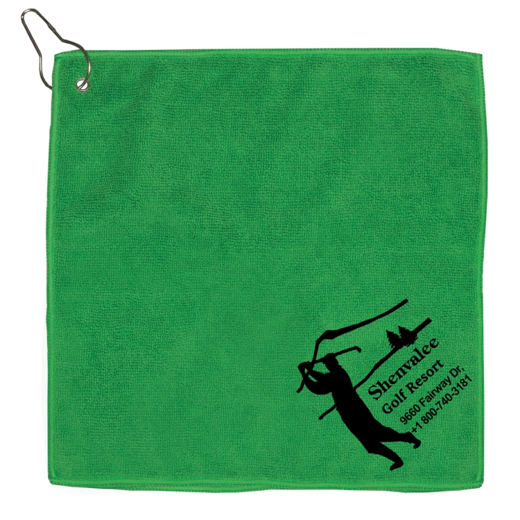 "THE WEDGE" Recycled RPET 300 GSM Heavy Duty Golf Towel - 12" W x 12" H 11