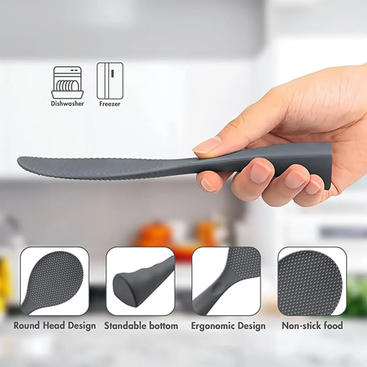 Silicone Standing Non Stick Heat Resistant Rice Paddle 3