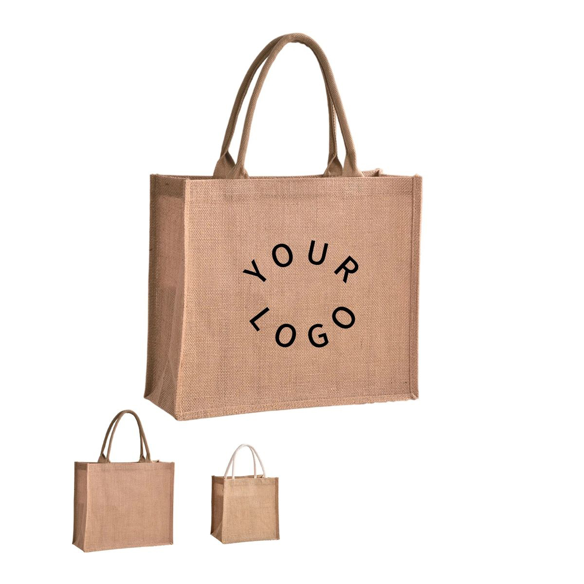 Jute Linen Tote Bag with Spacious Interior and Strong Build, custom tote bag with logo imprint 4