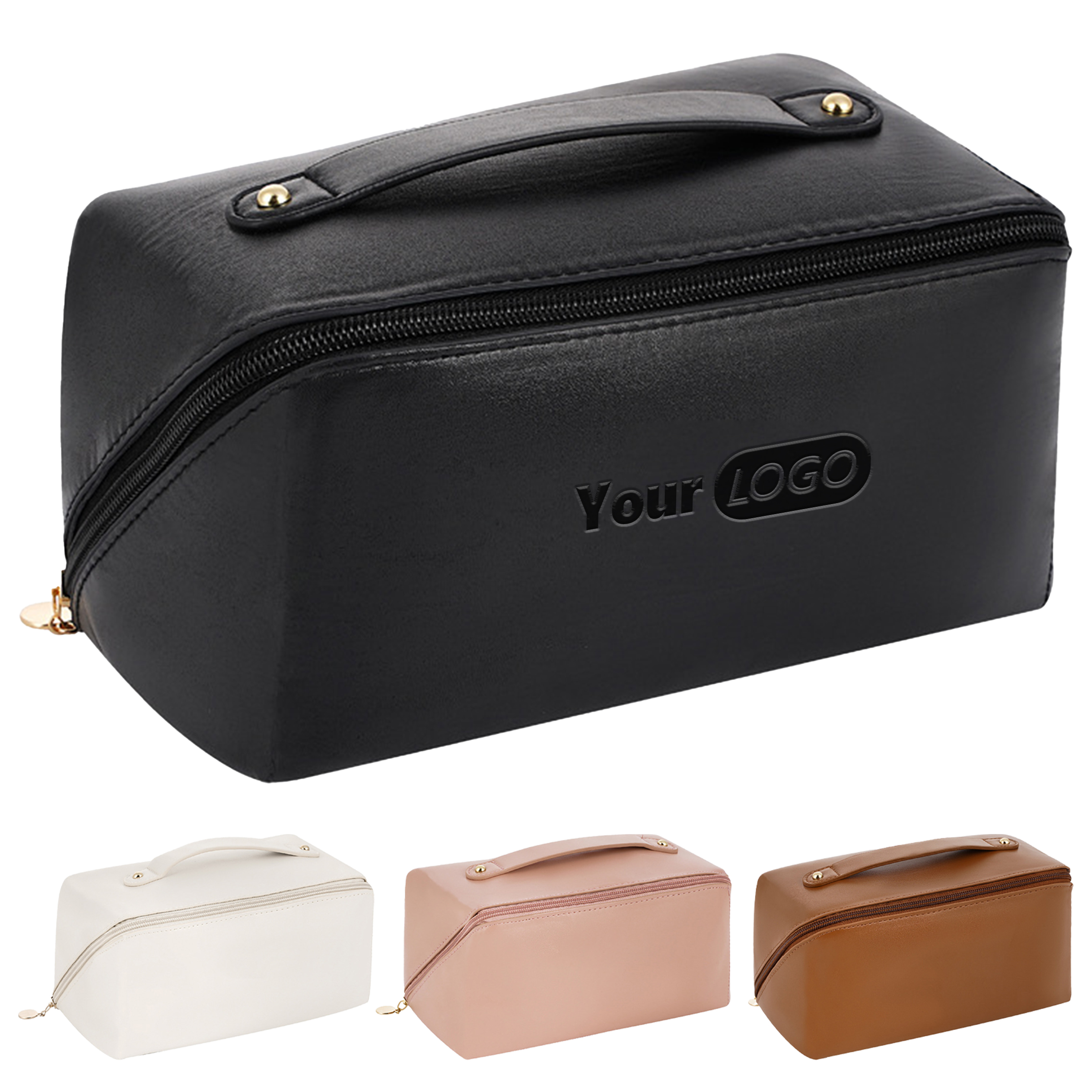 Pu Large Capacity Portable Toiletry And Makeup Bag 3