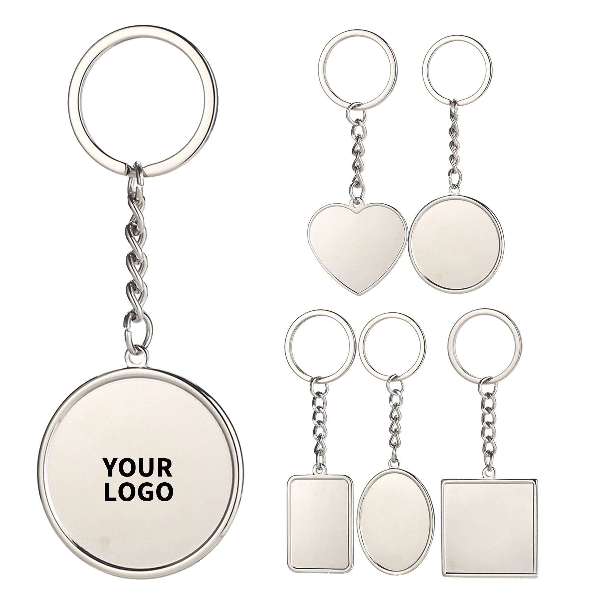 Rectangle Zinc Alloy Keychain With Smooth Finish Laser Mark 1