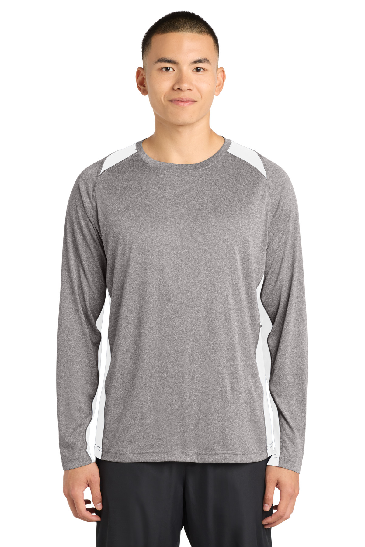 Sport-Tek Long Sleeve Heather Colorblock Contender Tee. ST361LS 47