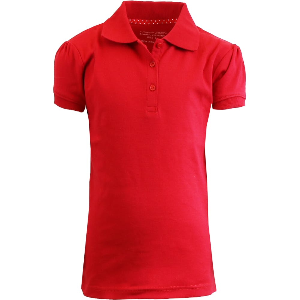 Girls' School Uniform Polo Shirts - Red Short Sleeve Size 7 - 16 2