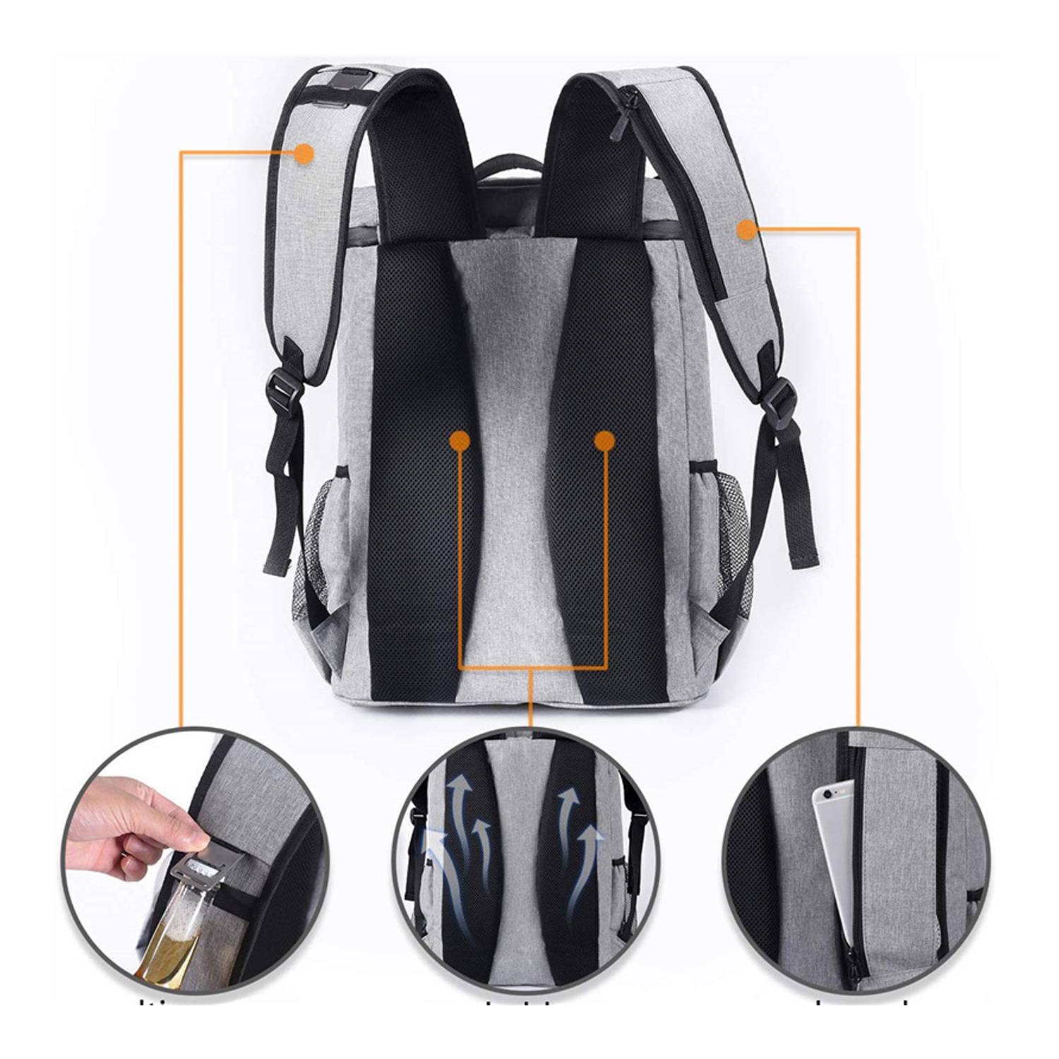 32L Portable Insulated Polyester Cooler Backpack 7