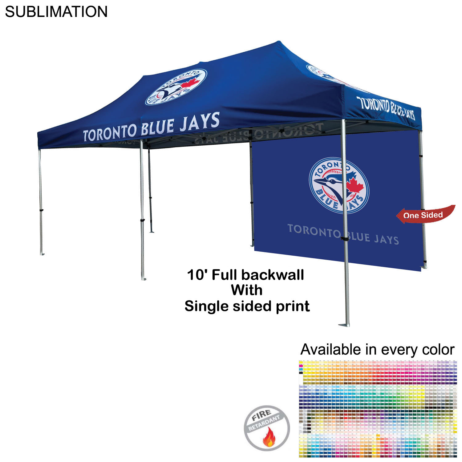 10' Back Wall for 10x20 Tent Kit, Sublimated, Single Sided Print 6