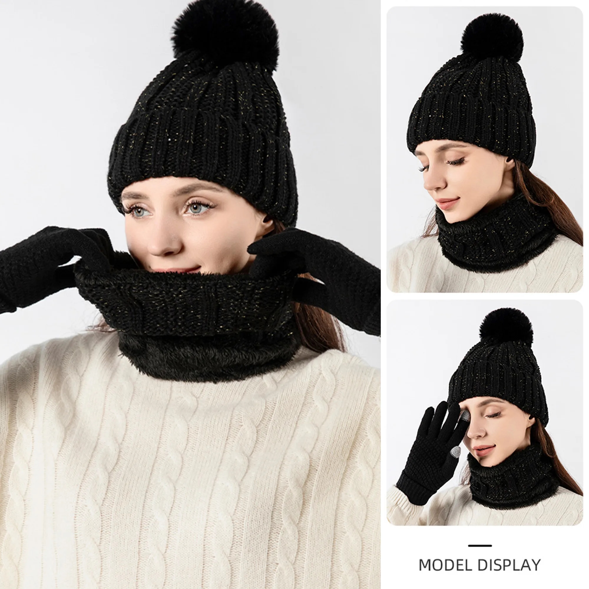 Winter Warm Hat Scarf And Gloves Set Free Shipping 7