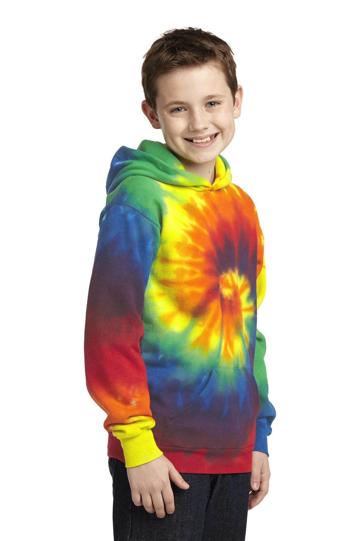 Port & Co Youth Tie-Dye Pullover Hooded Sweatshirt. PC146Y 44