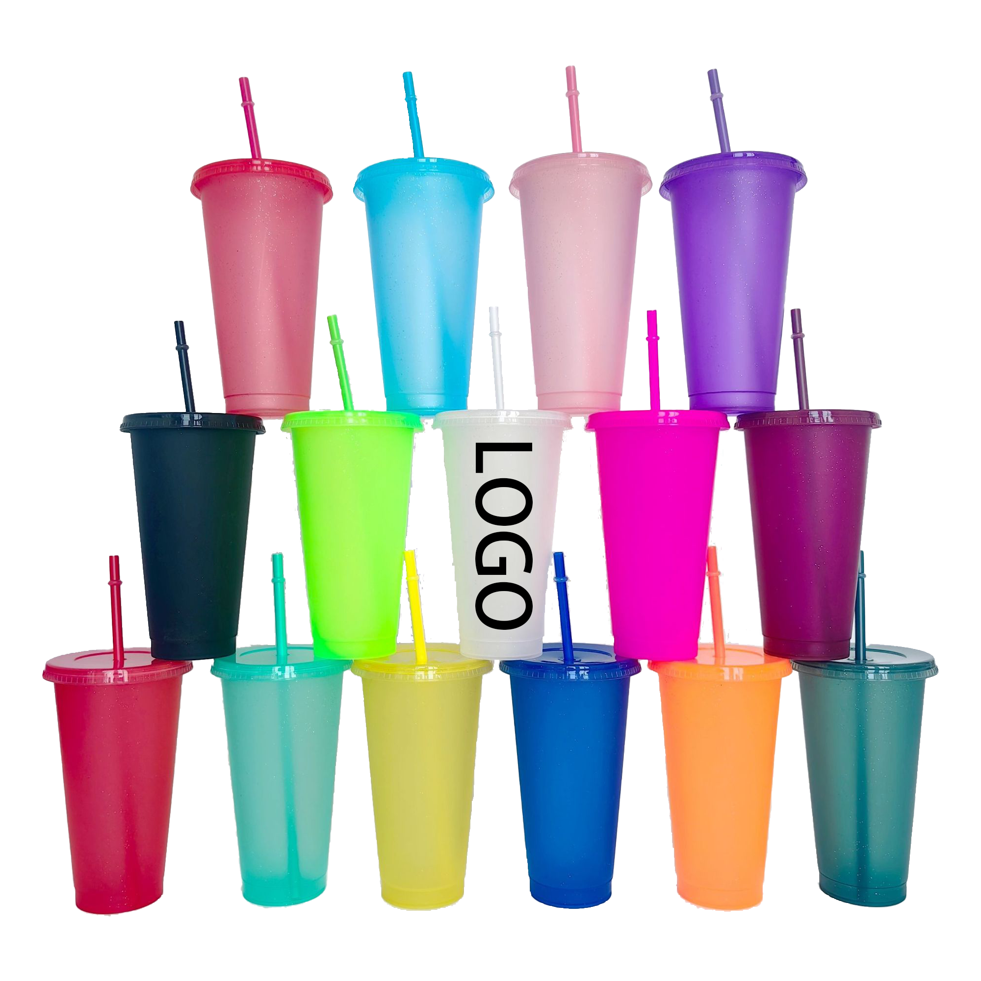 24OZ Sequins Straw Bubble Tea Cup 2