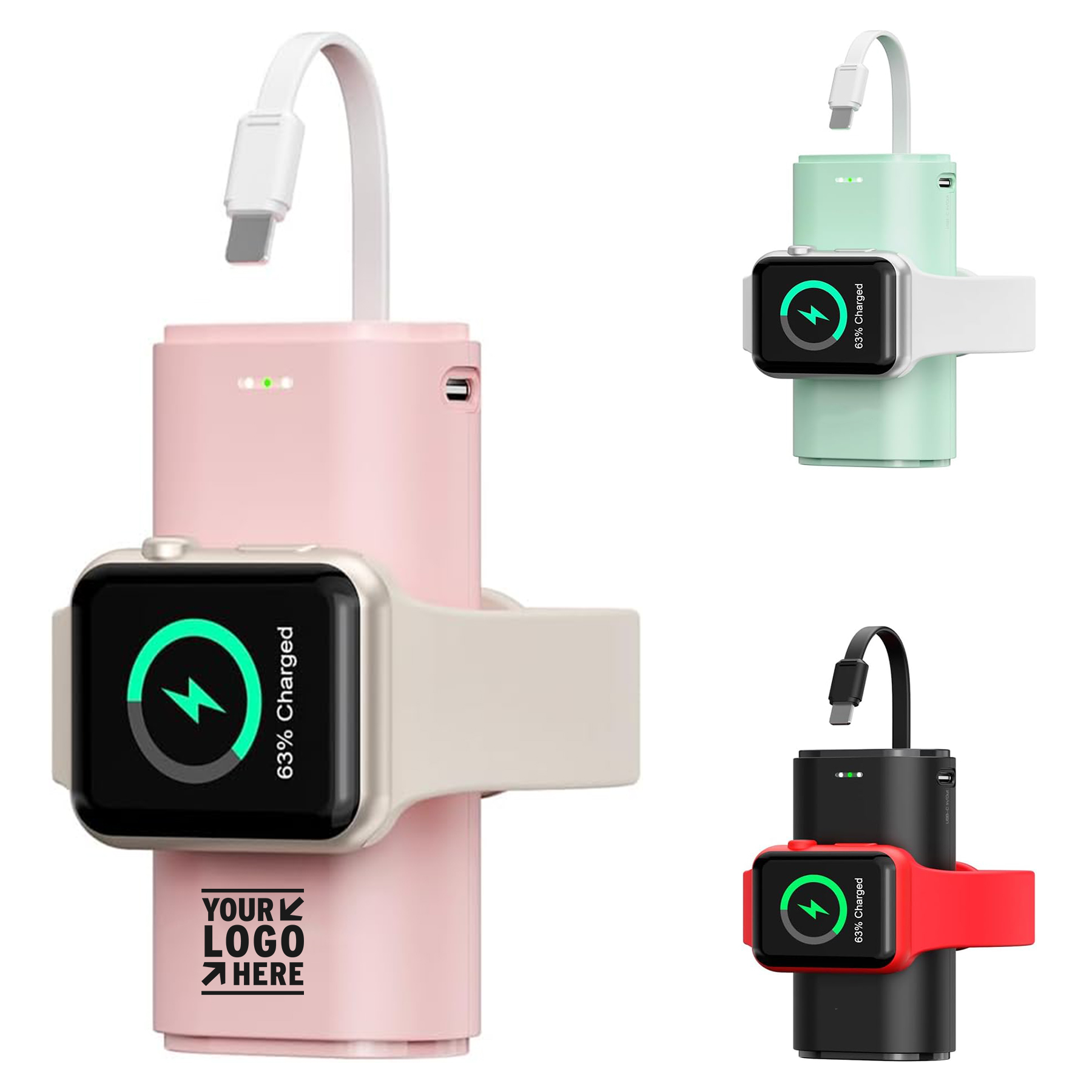 9000mAh Built in Cable iWatch Portable Watch Apple Phone Charger Power Bank    2