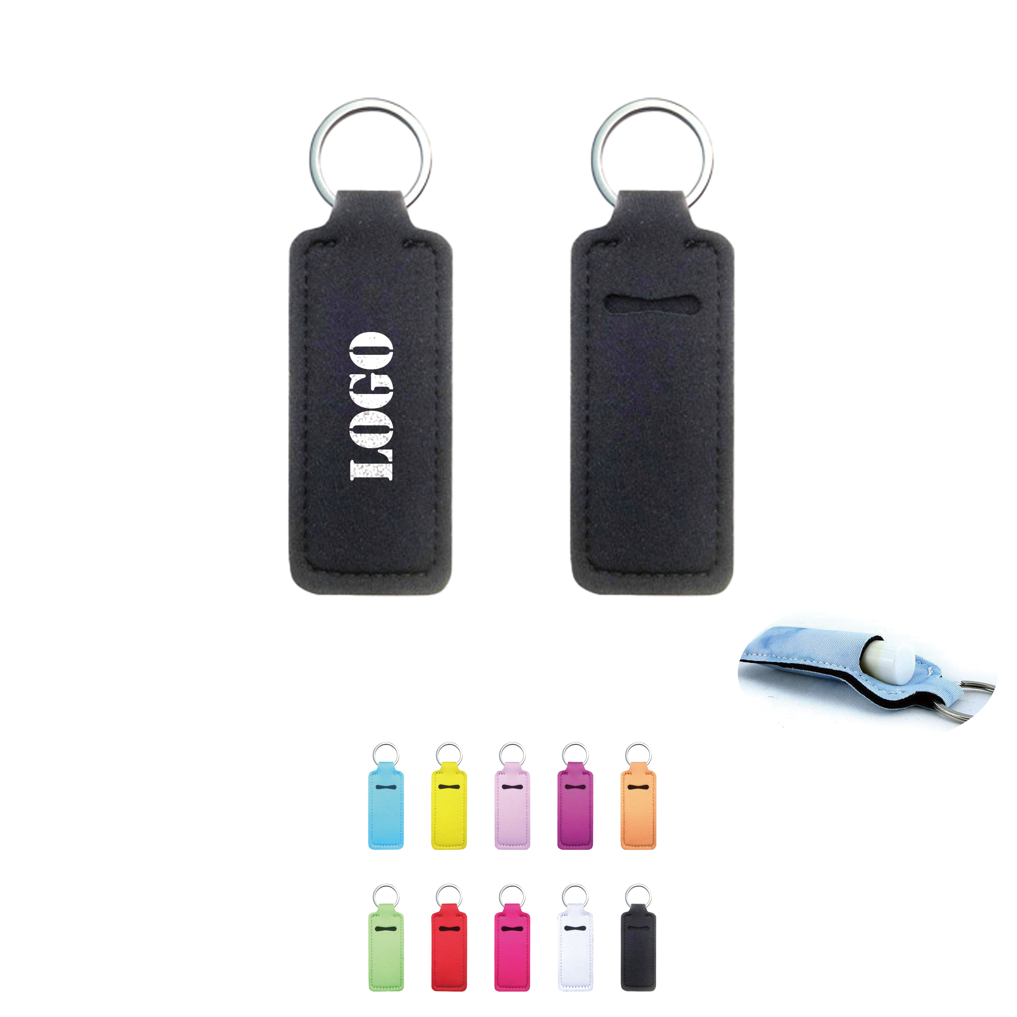 Neoprene Lipstick Keychain Holder 1