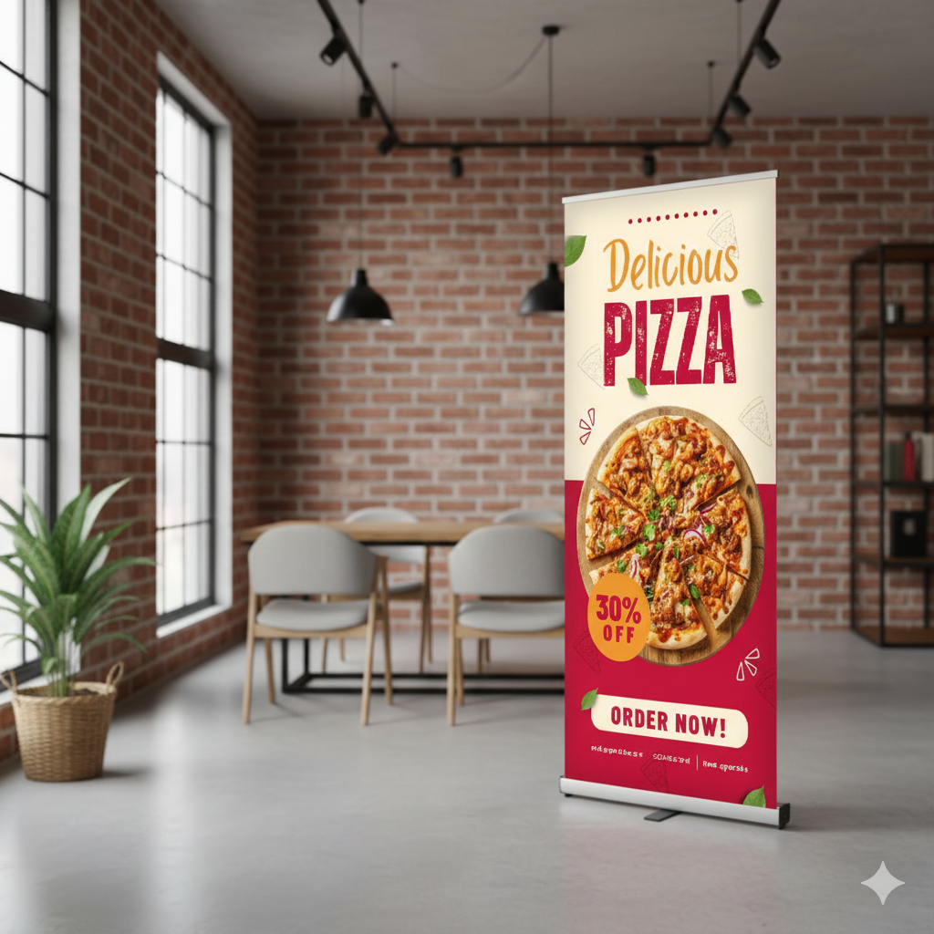 24"W x 80"H Monza™ Fx Retractable Banner Stand Kit, Premium Film 4