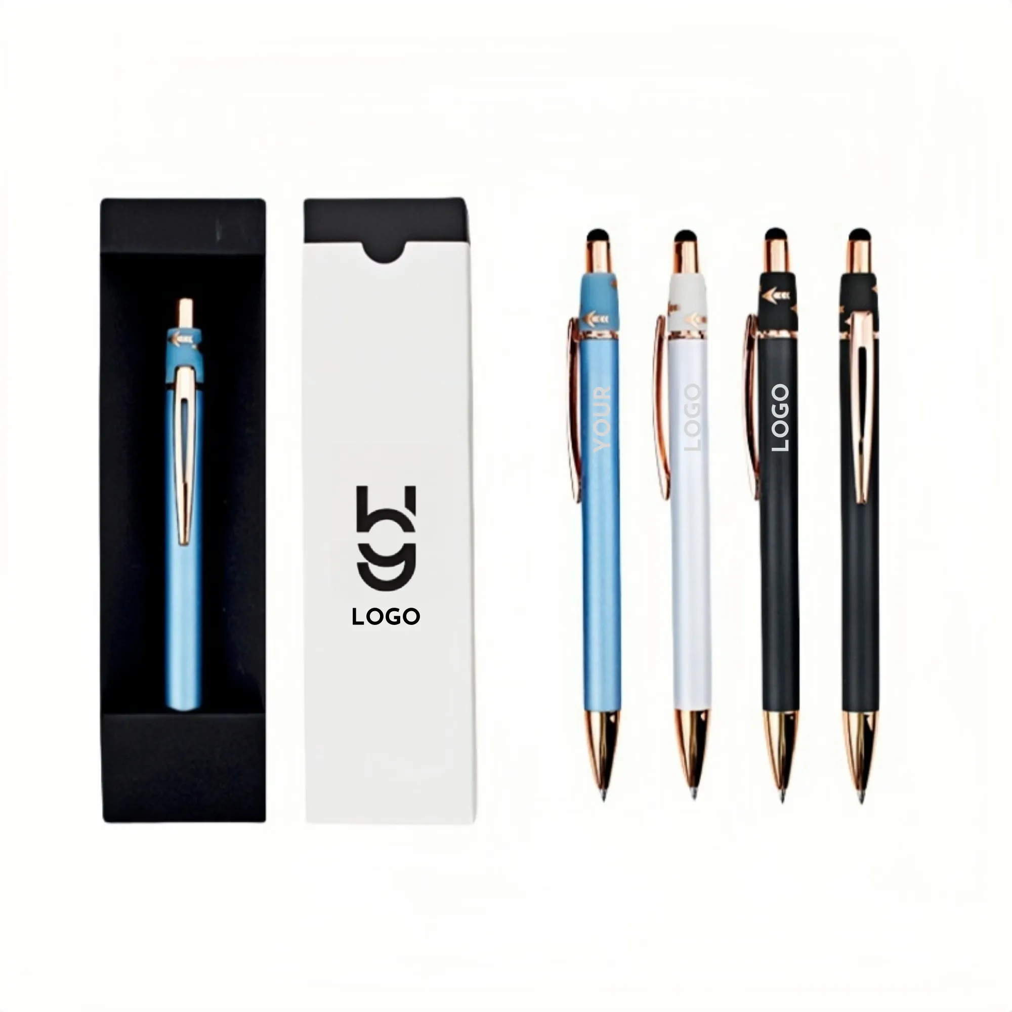 Custom Logo Metallic Gift Pen Set in Box, Stylish & Promotio