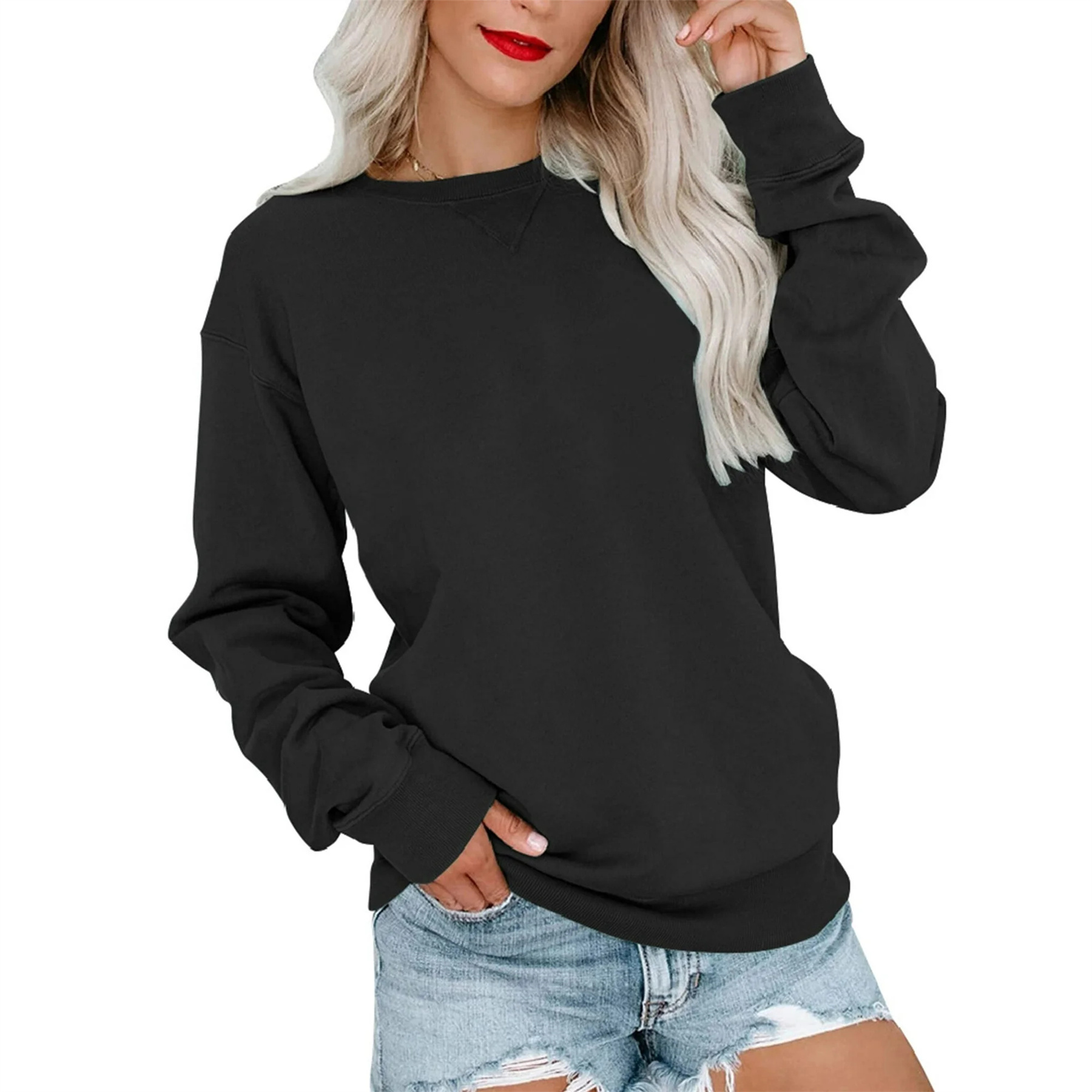 Casual Long SleeveSweatshirt for Women, custom hoodie or sweatshirt with logo imprint 4