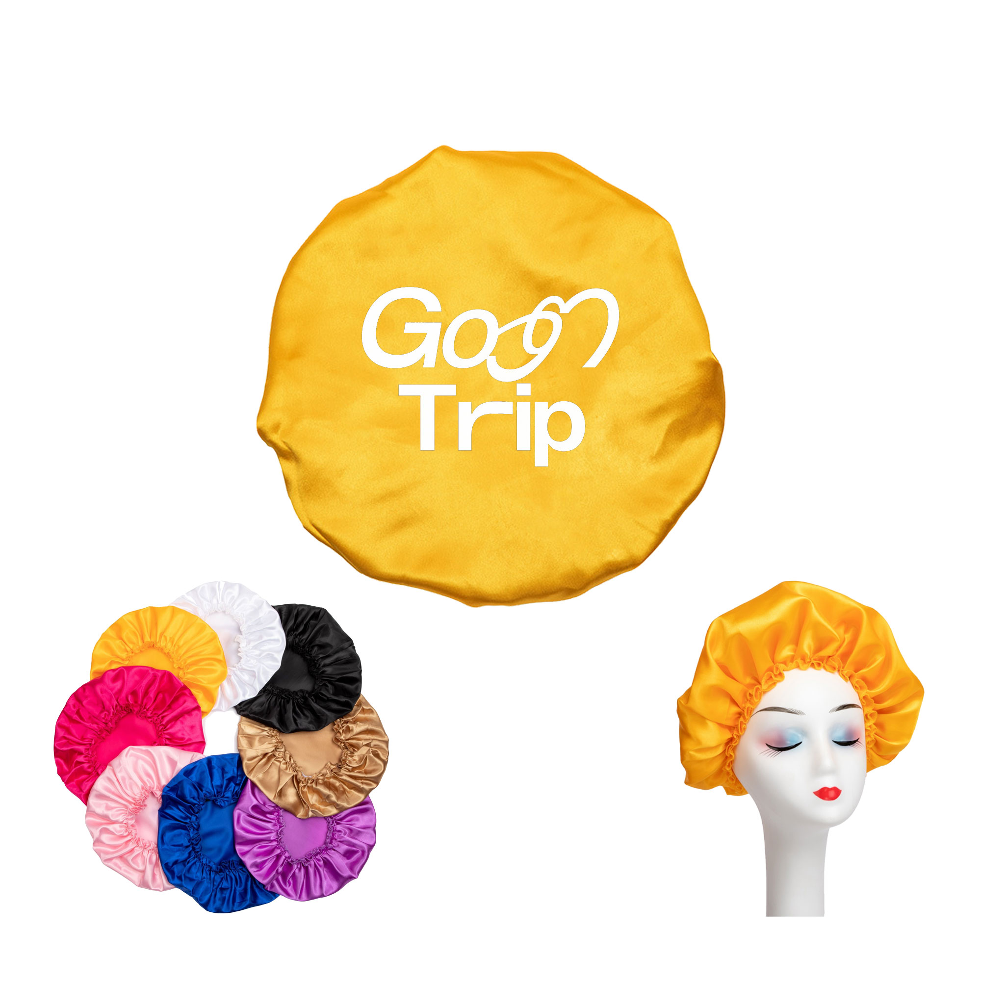 Multi Colored Double-Layer Shower Cap Customization 3