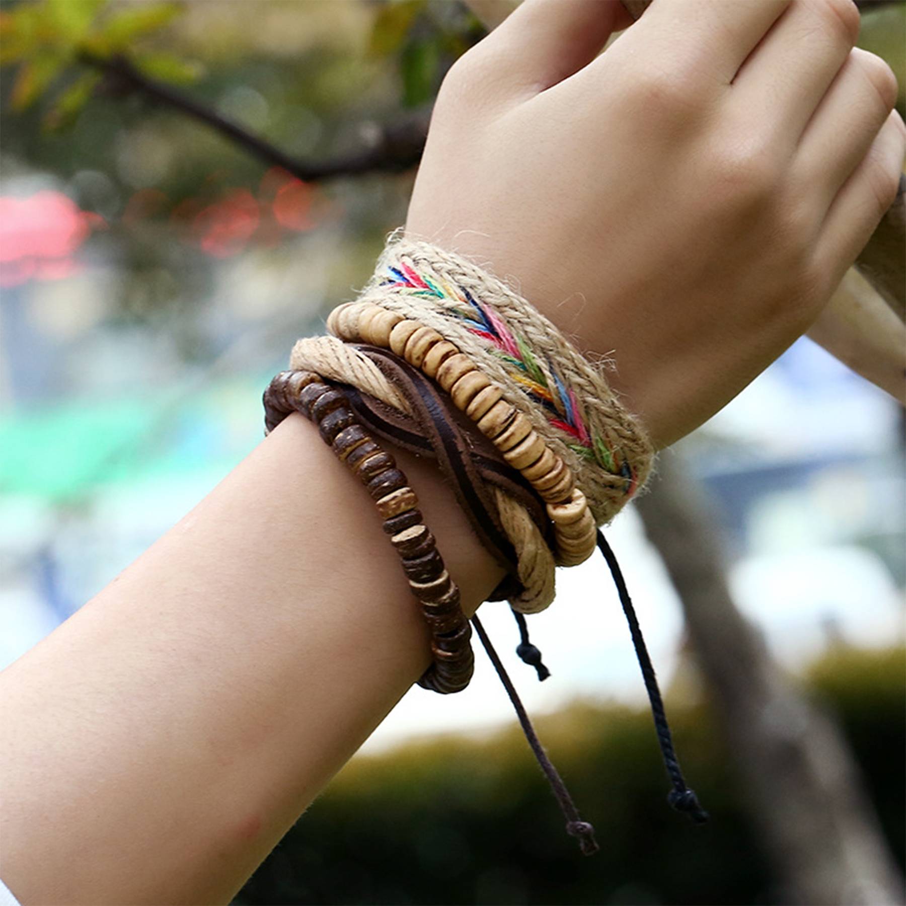 Jute Hand-woven vintage multi-layered bracelet 3