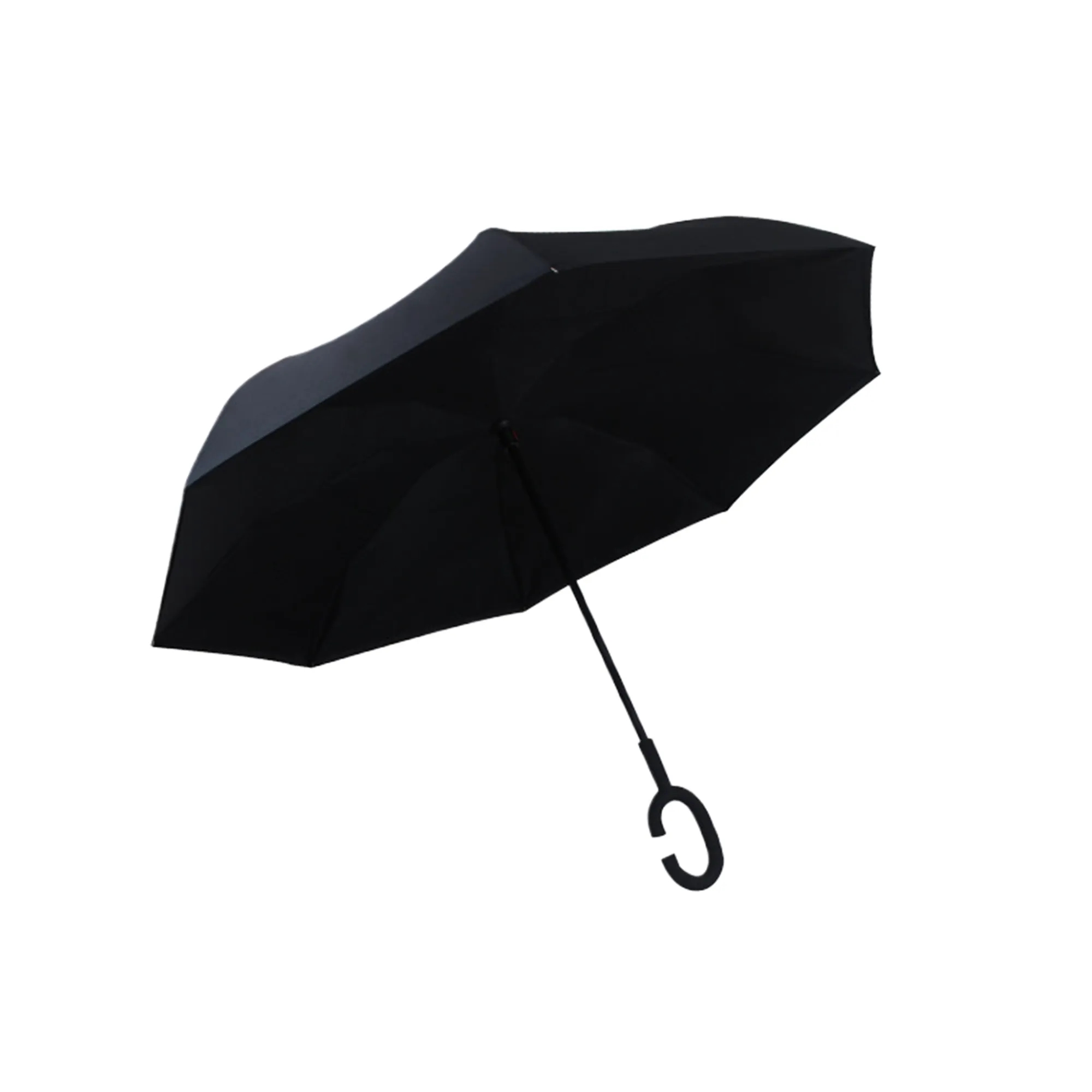 MOQ20 8 Rib C Handle Double Layer Reverse Umbrella 8