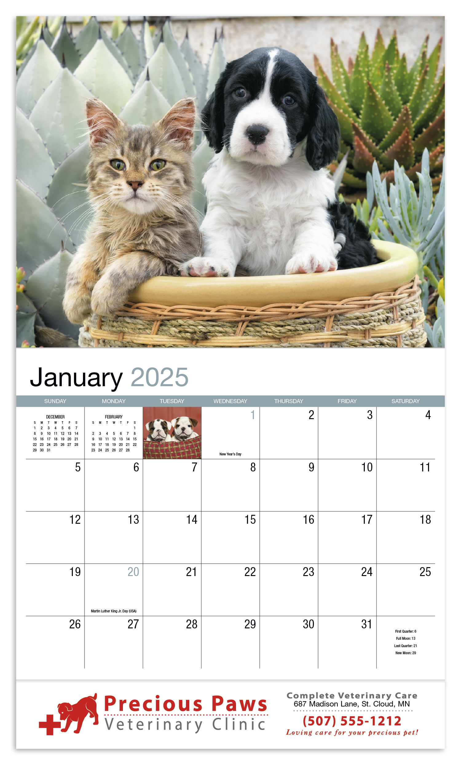 HotLine® Products Four Paws Appointment Calendar - Stapled 18