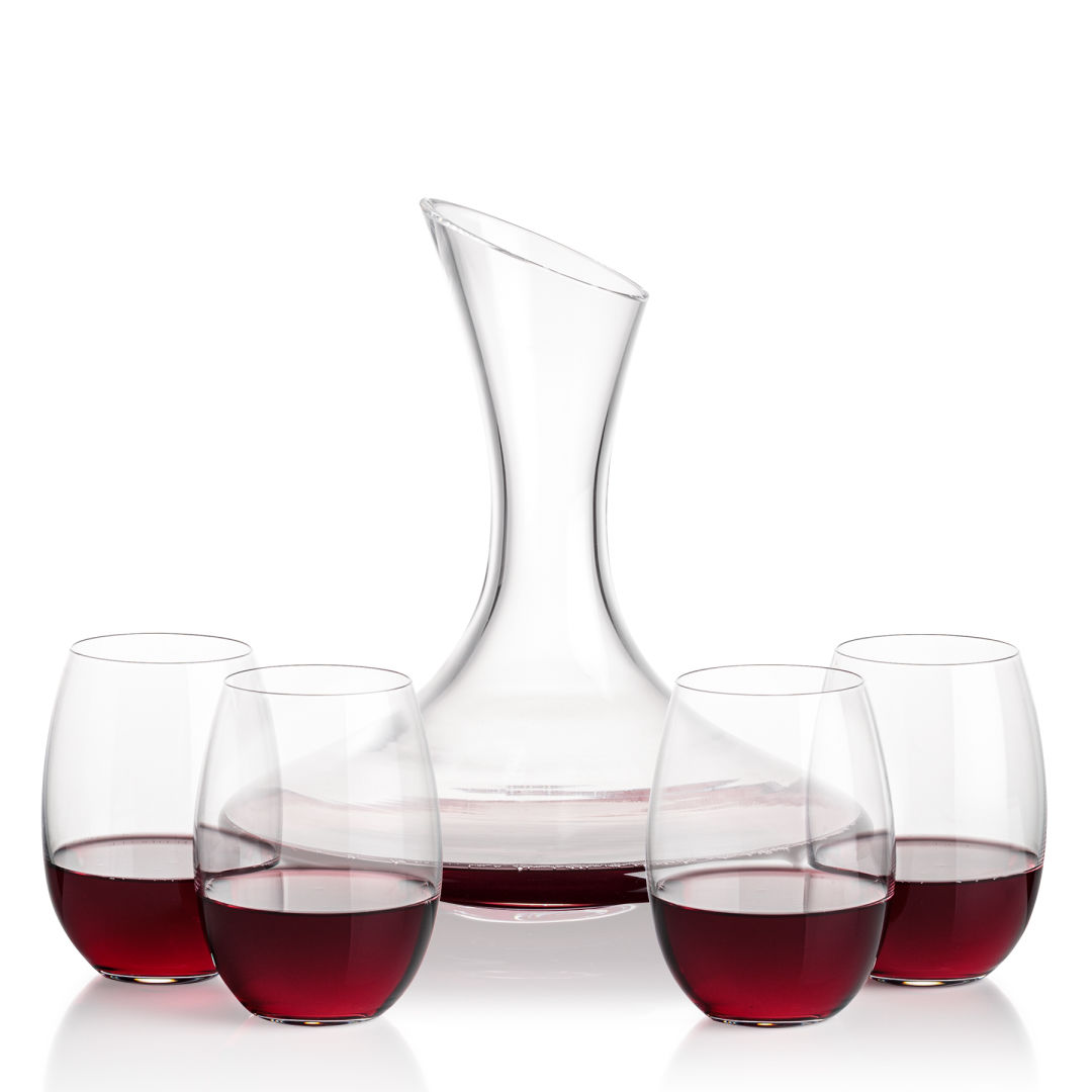Madagascar Carafe & Carlita Stemless Wine 7