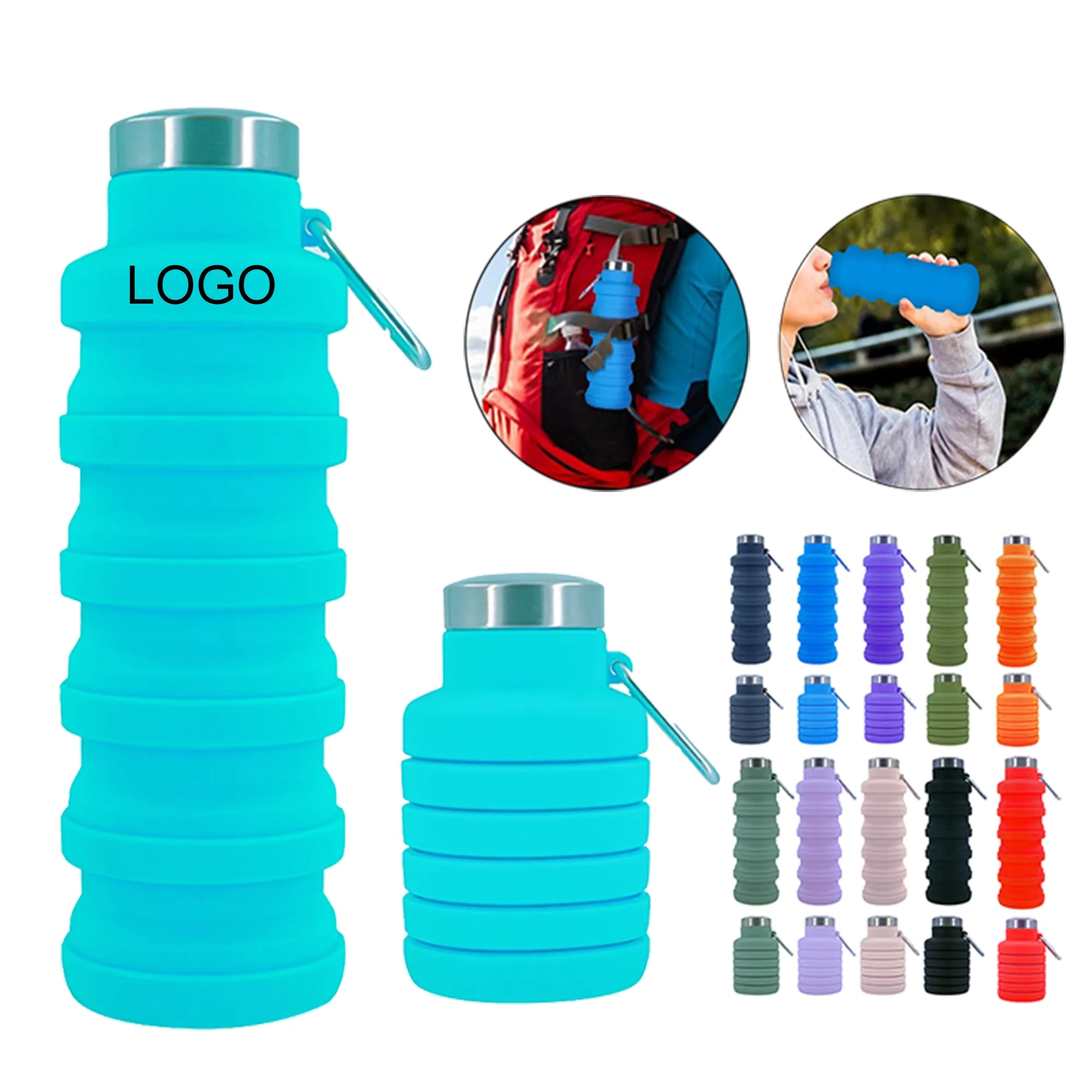 Silicone Foldable Water Bottle for Outdoor Use 2
