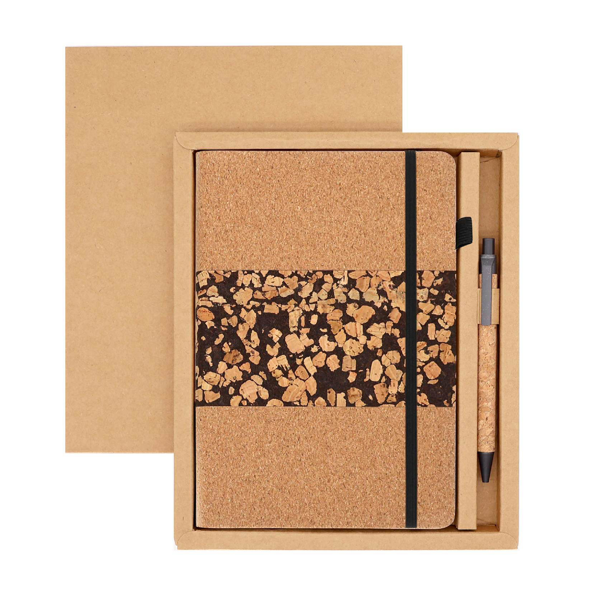 Cork Cover Lined Journal With Elastic Strap 4
