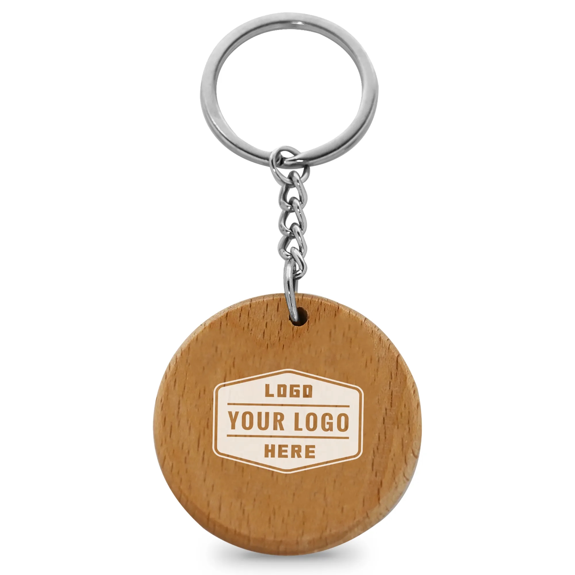 Wood Creative Circular Keychain 3