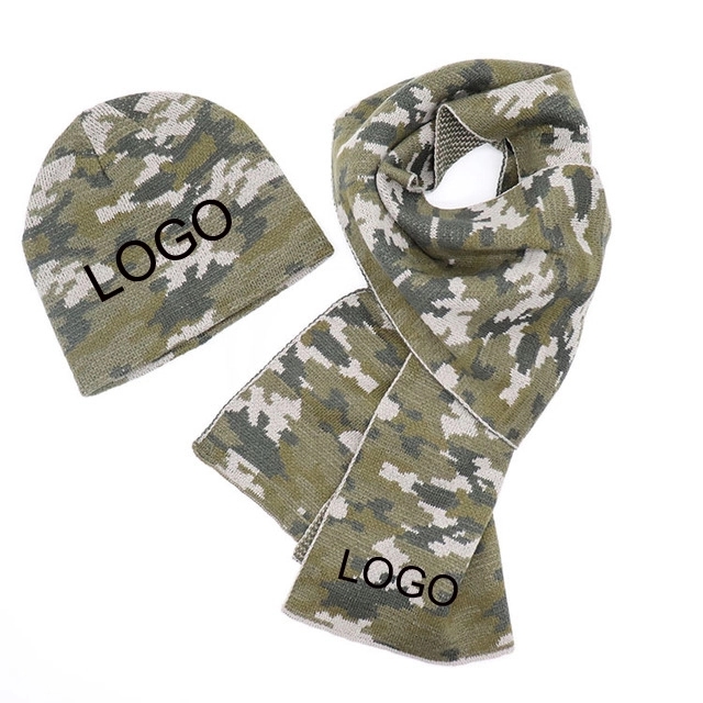 Beanie and Scarf Set - Camouflage 2