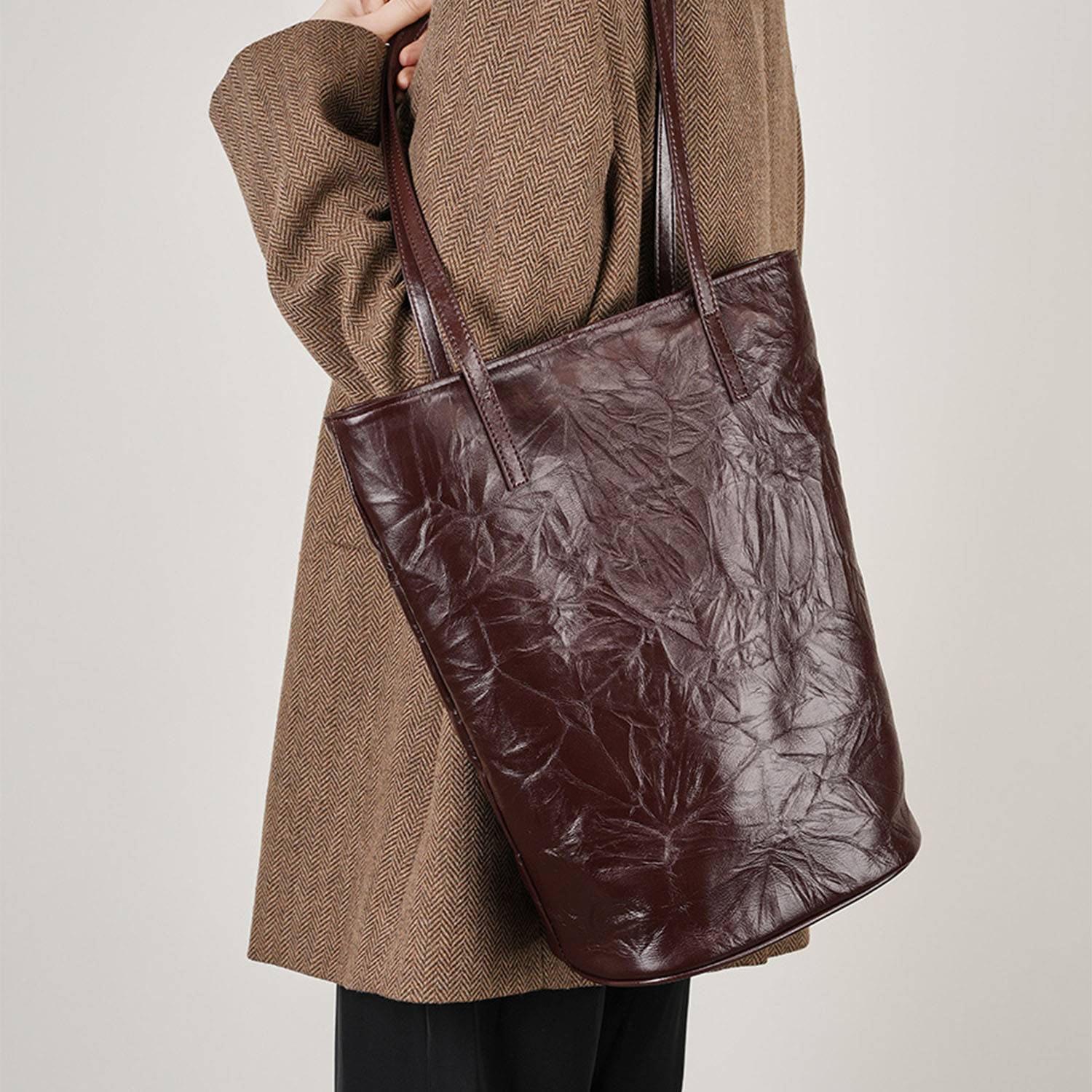 Genuine Leather for girl tote bag, custom tote bag with logo imprint 6