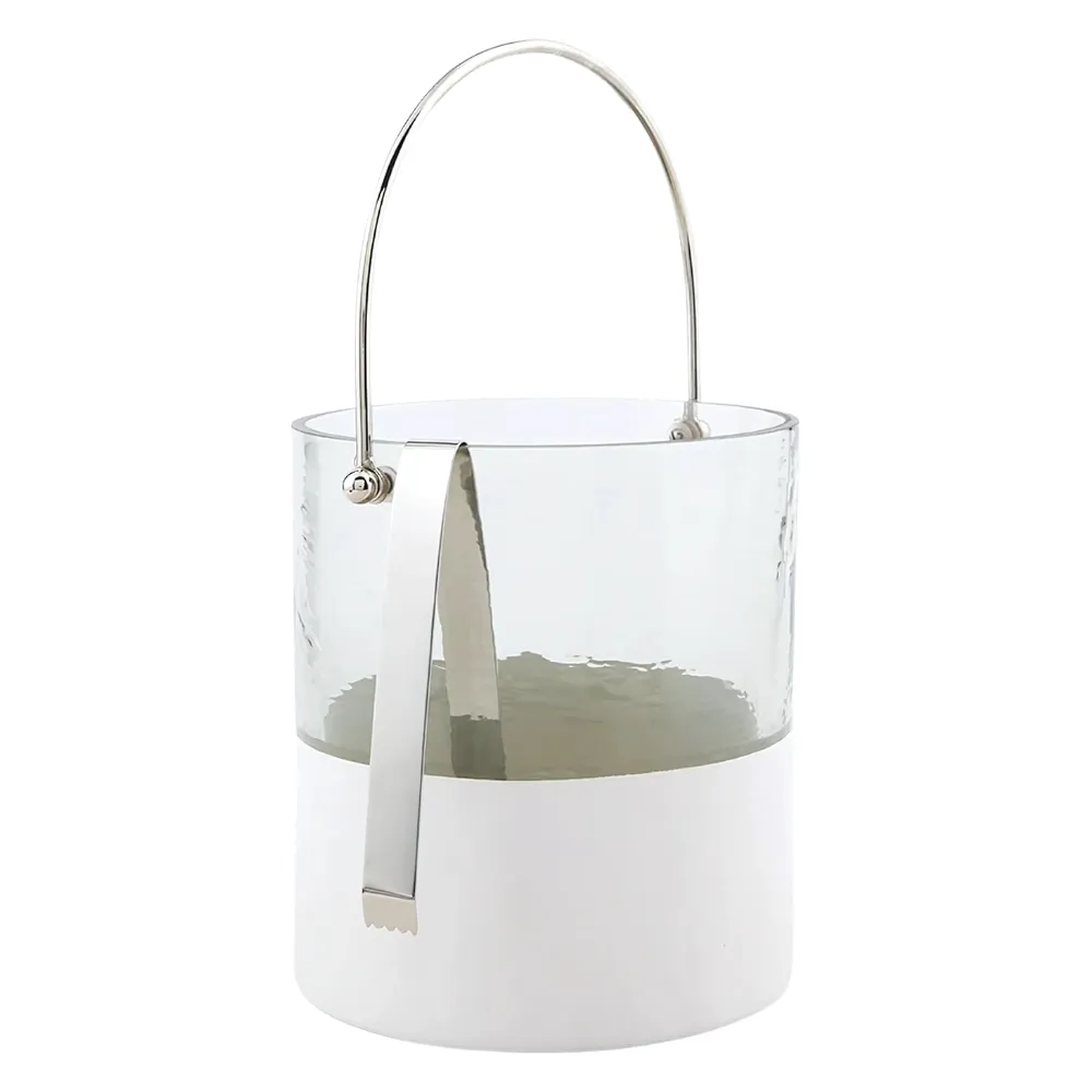 Glass Ice Bucket and Tongs Set 9