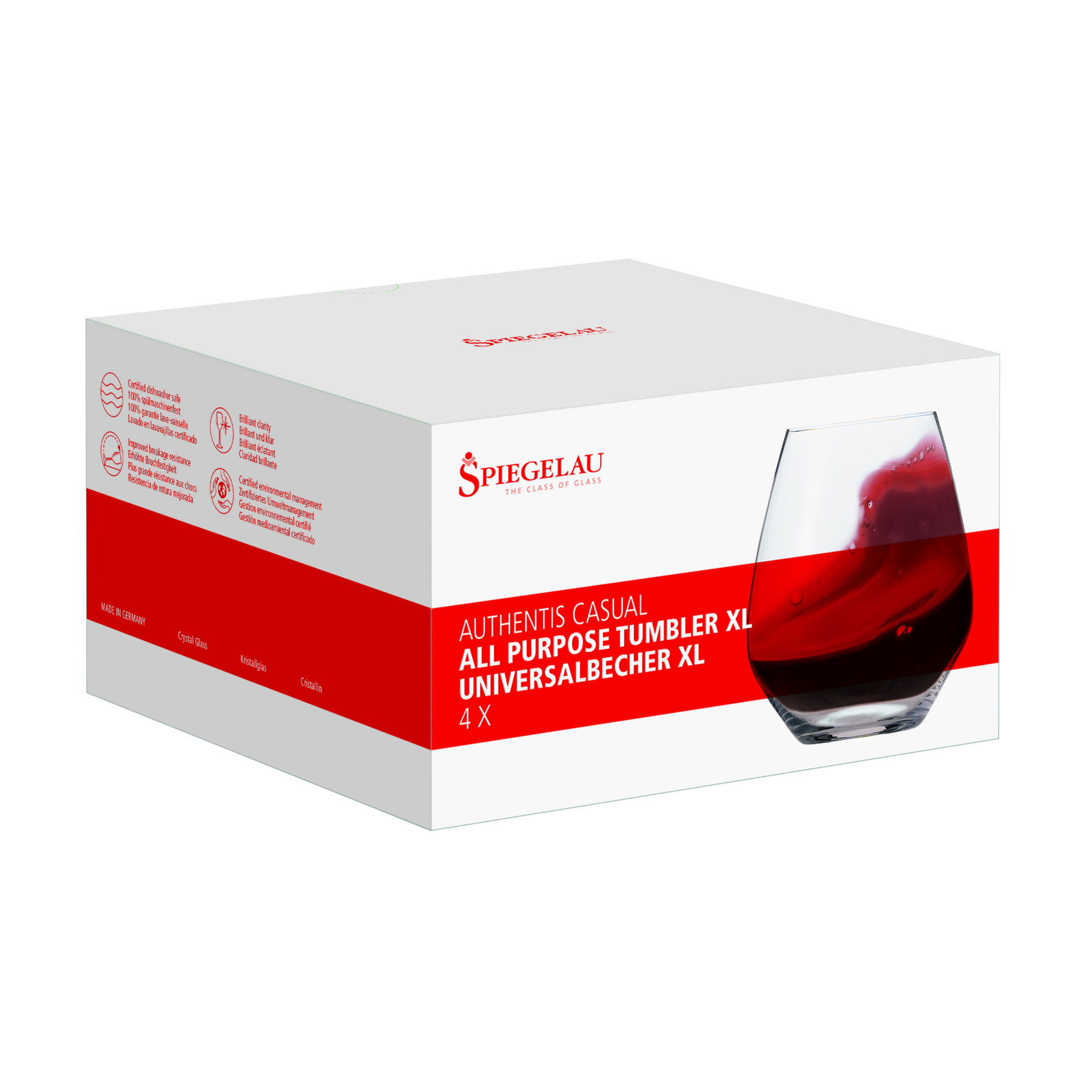 Spiegelau Authentis 22 oz All Purpose Tumber XL, set of 4 5