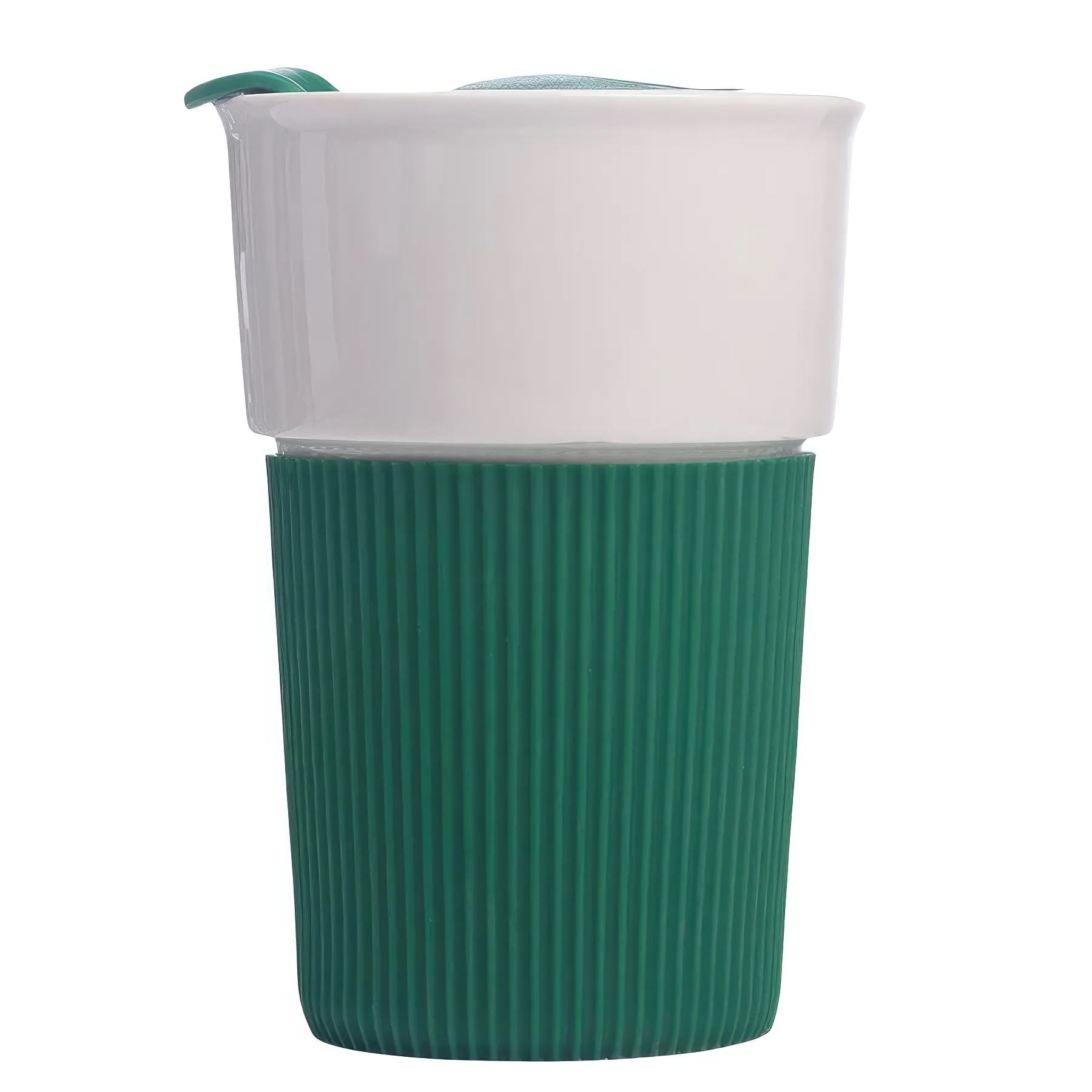 12 Oz Double Layer Covered Coffee Ceramic Cup 2