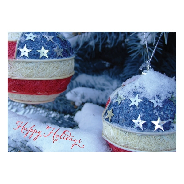 Patriotic Ornaments Christmas Greeting Card 1