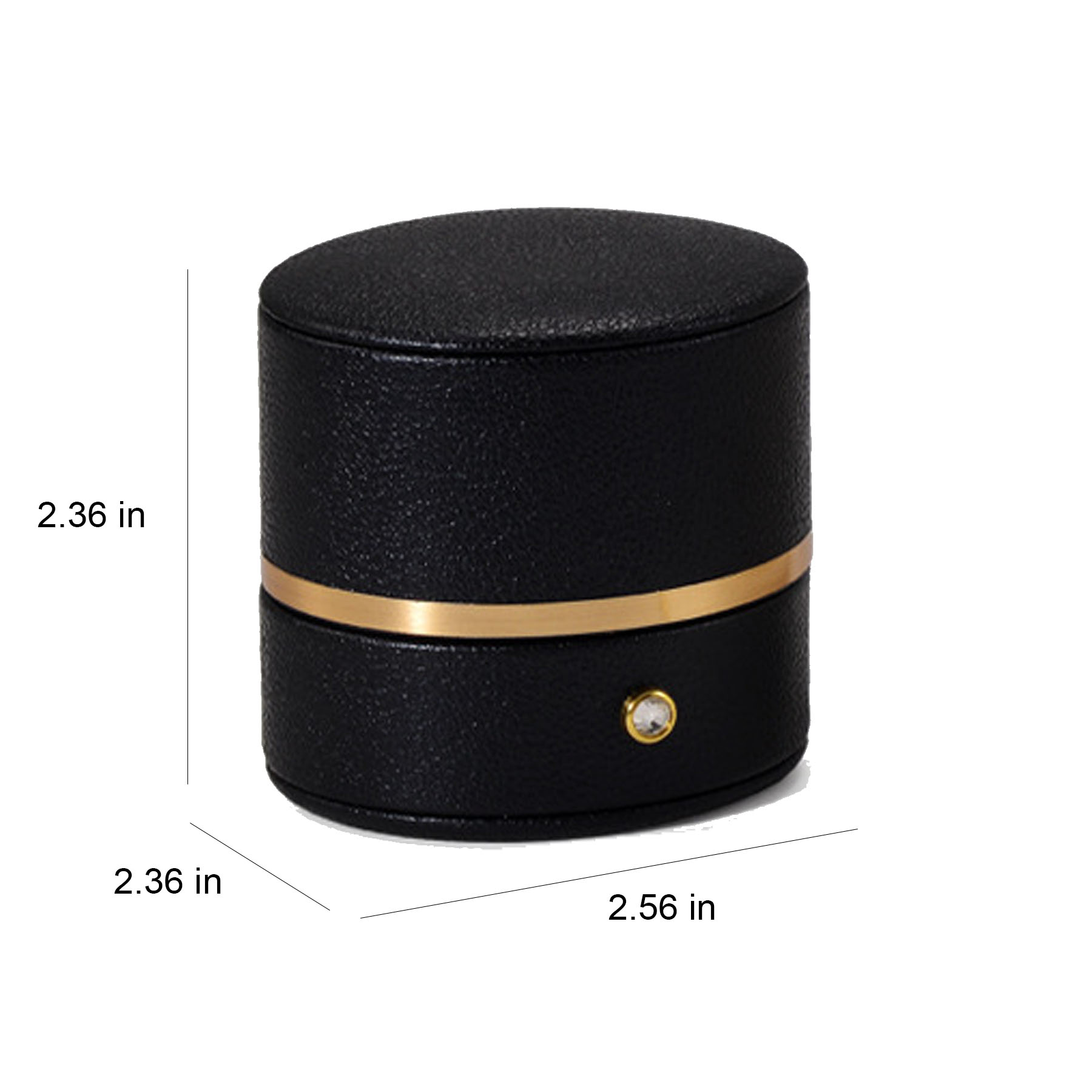 Elegant Round PU Leather Jewelry Box 6