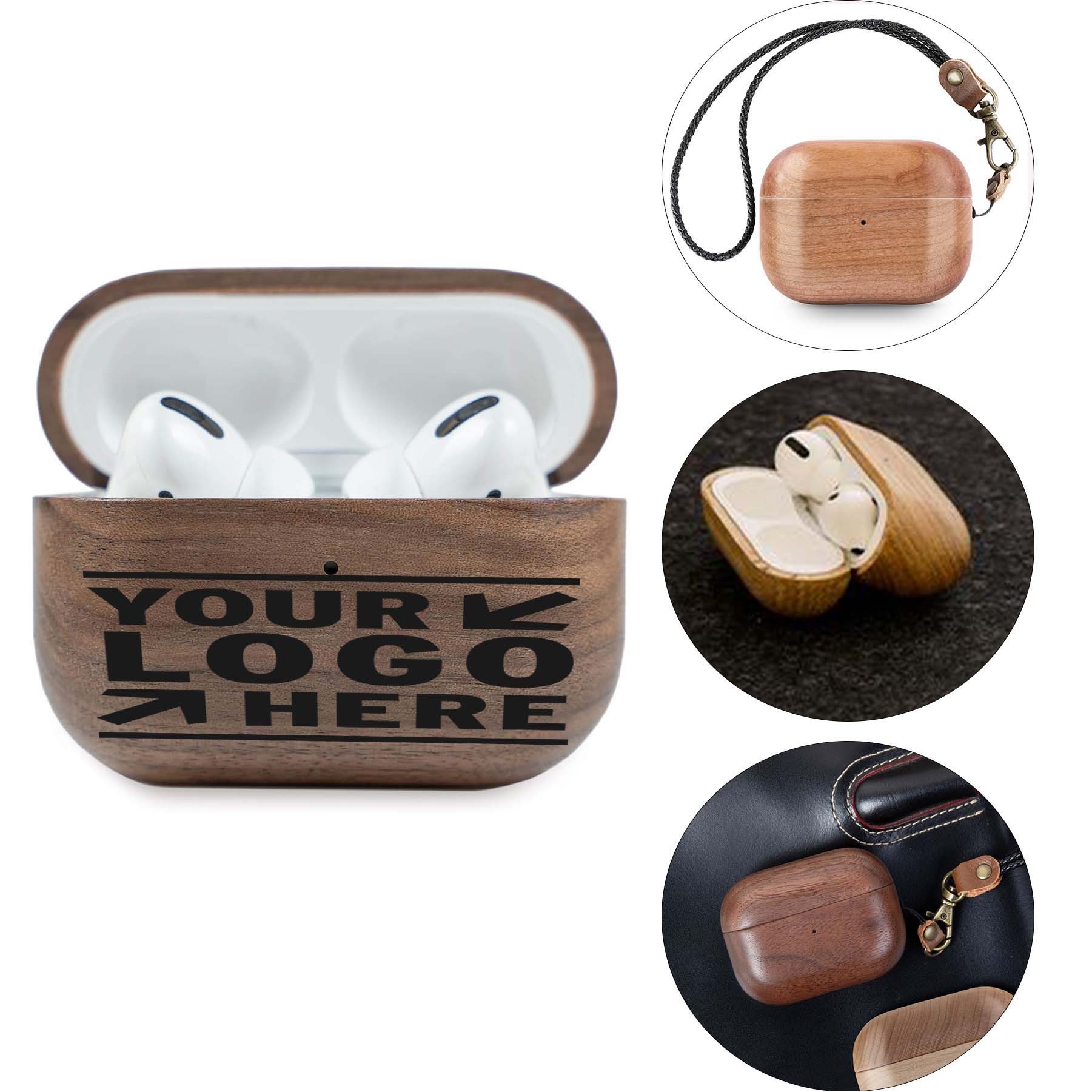 Air Pods Pro Wireless buds with Handcrafted Wooden Case 2