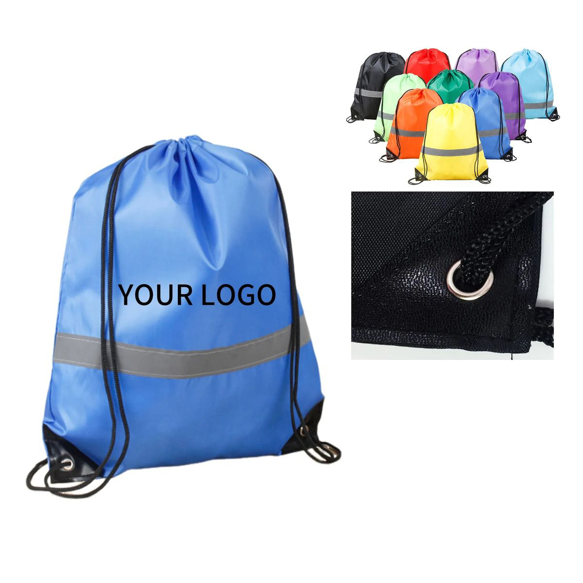 Lightweight Neon Drawstring Bag for Gym or School 4