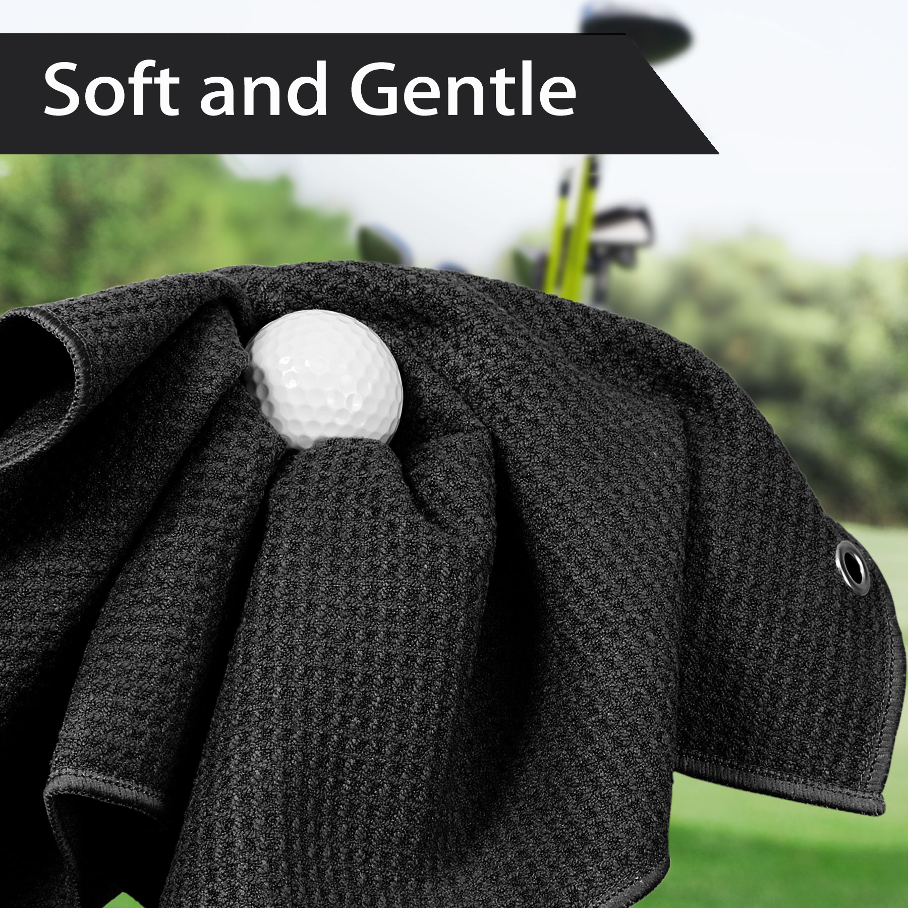 400GSM Waffle Texture Golf Towel With Hook-3 Holes 17