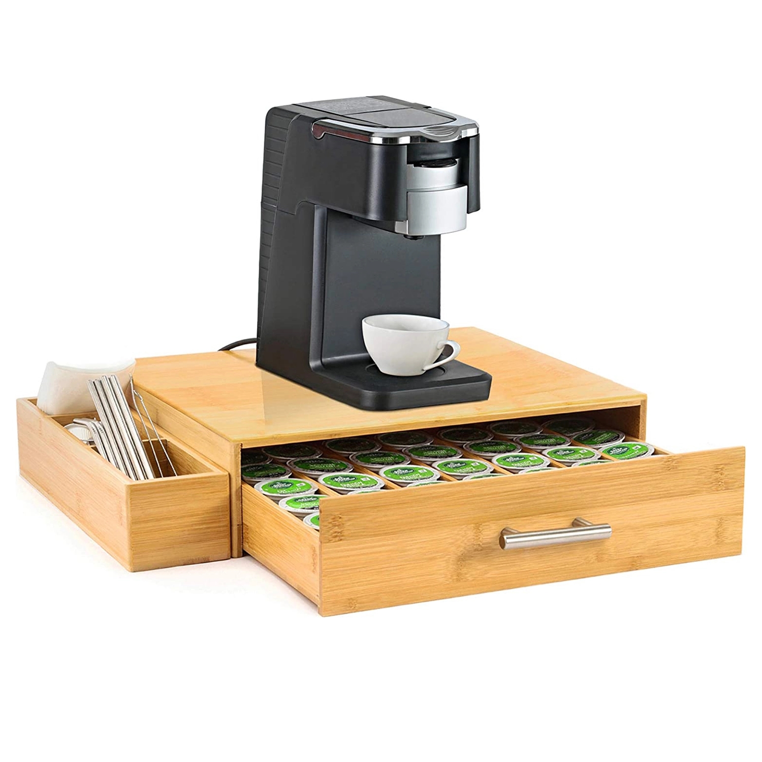 Bamboo Coffee Pod Storage Organizer 2