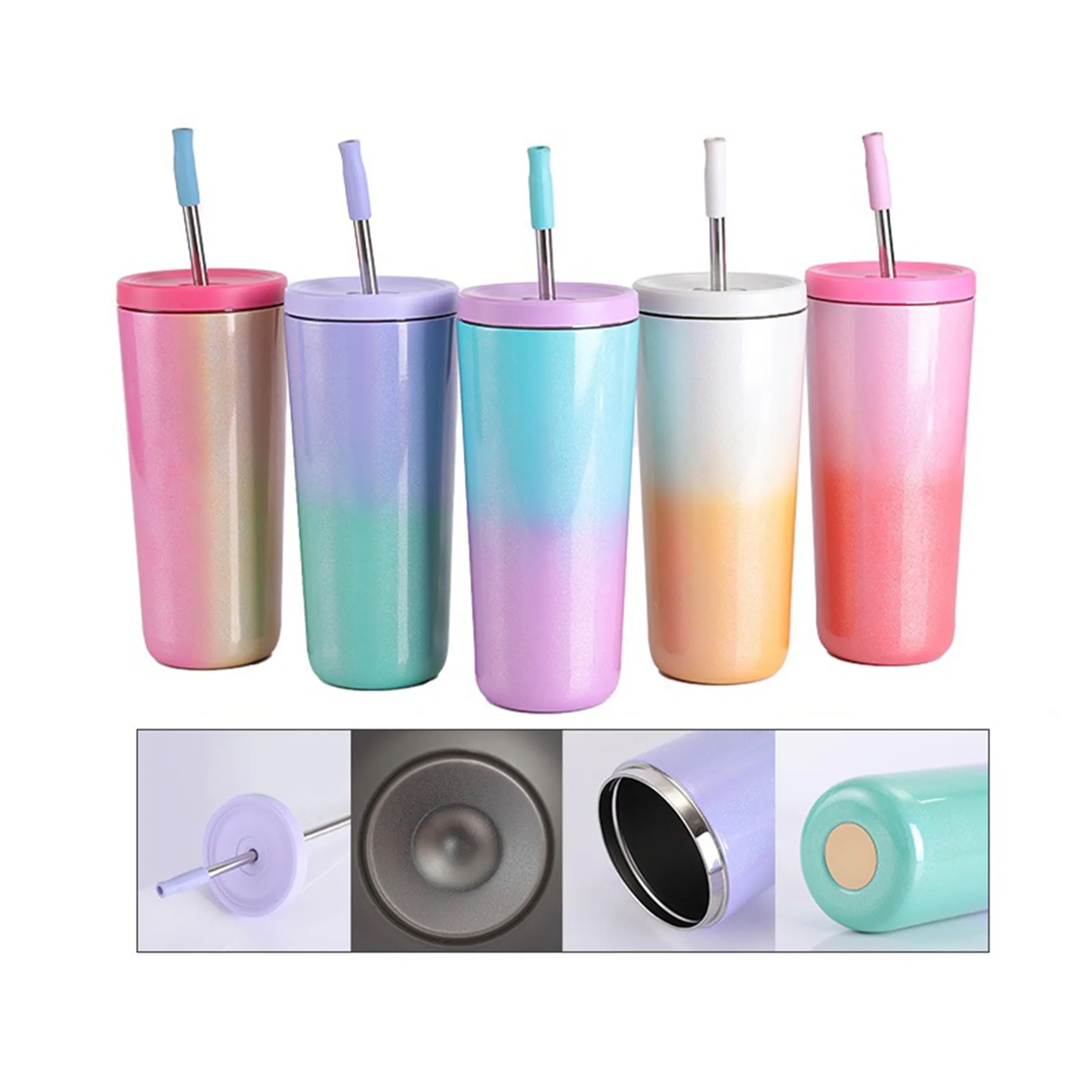 25 Oz. Gradient Stainless Steel Vacuum Tumbler with Straw 9