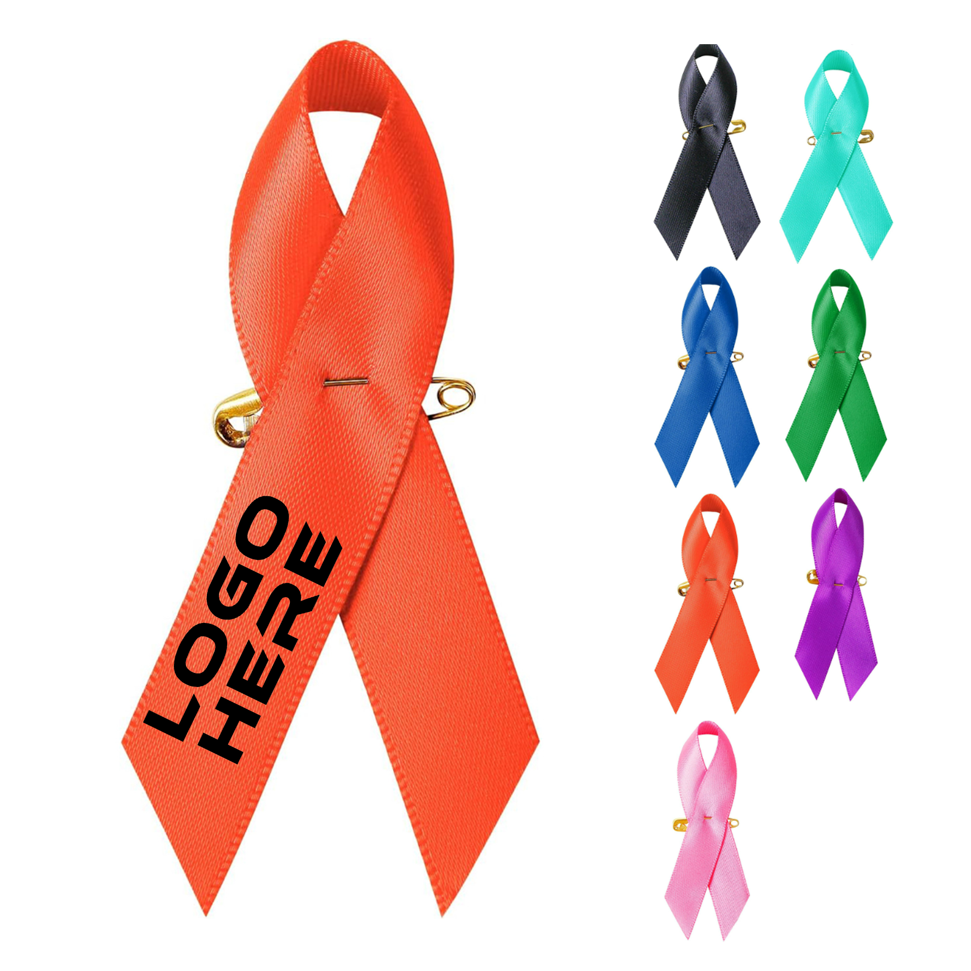 Multicolor Awareness Ribbon Lapel Pin - Full Color 2