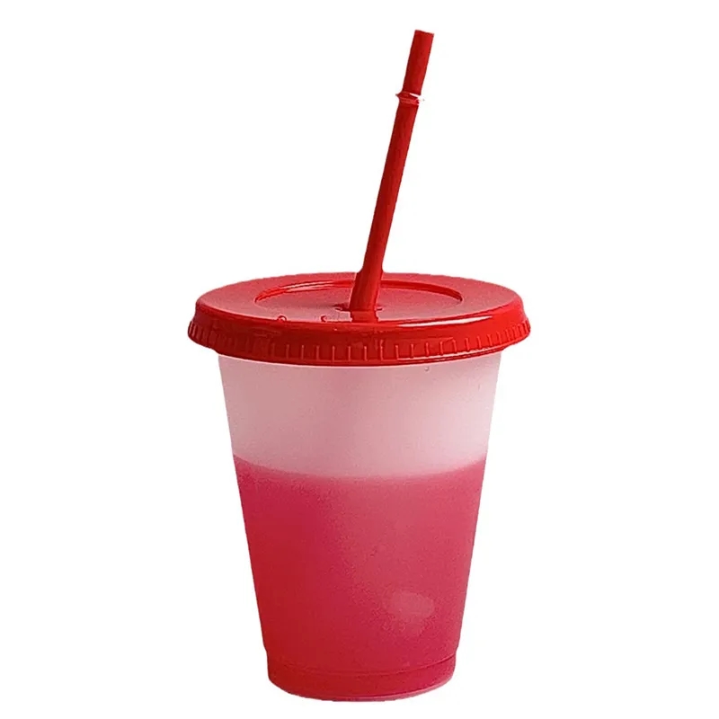16 oz Color Changing Stadium Cups with Lid and Straw 2