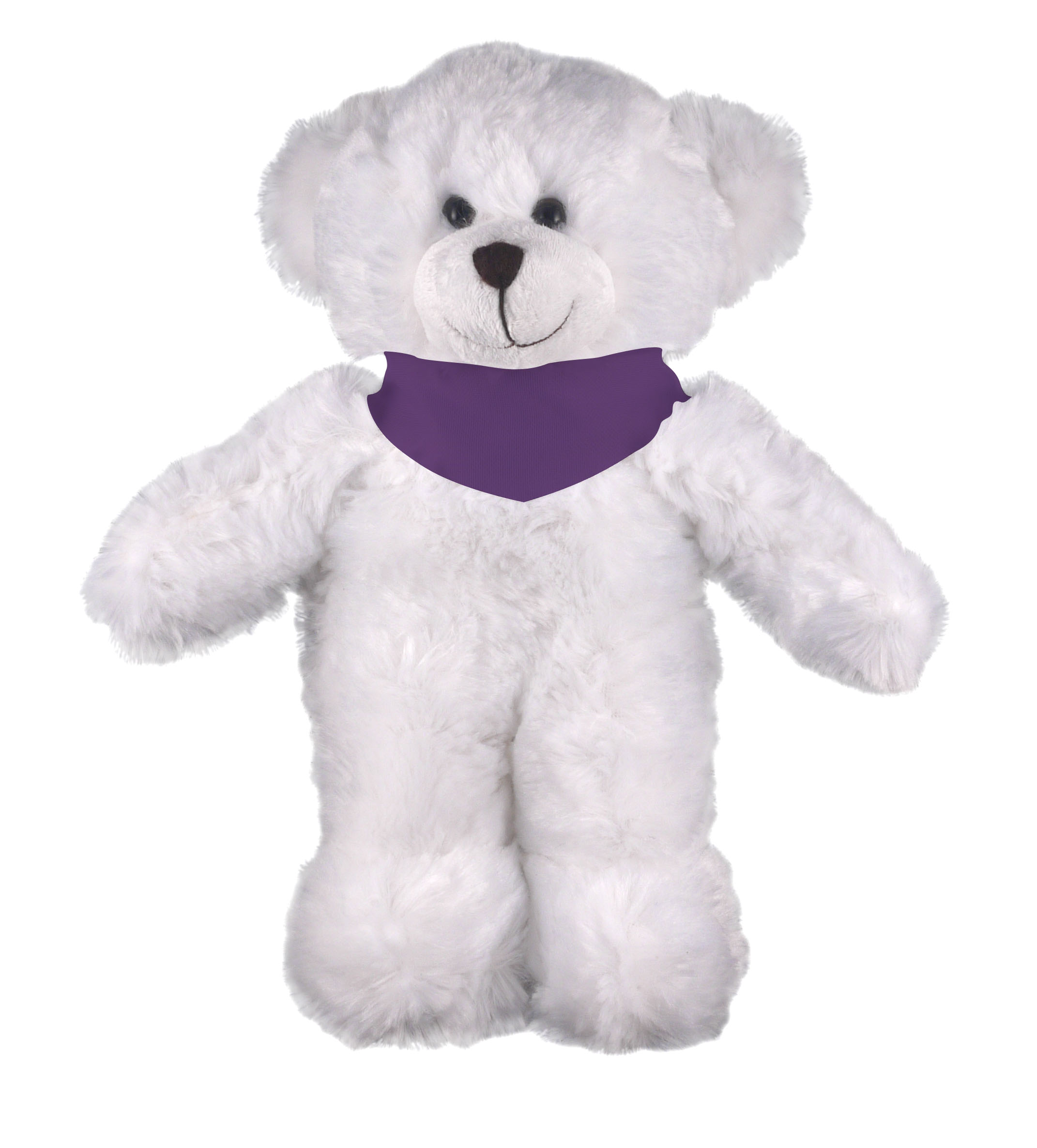 Soft Plush Stuffed White Bear with Bandana