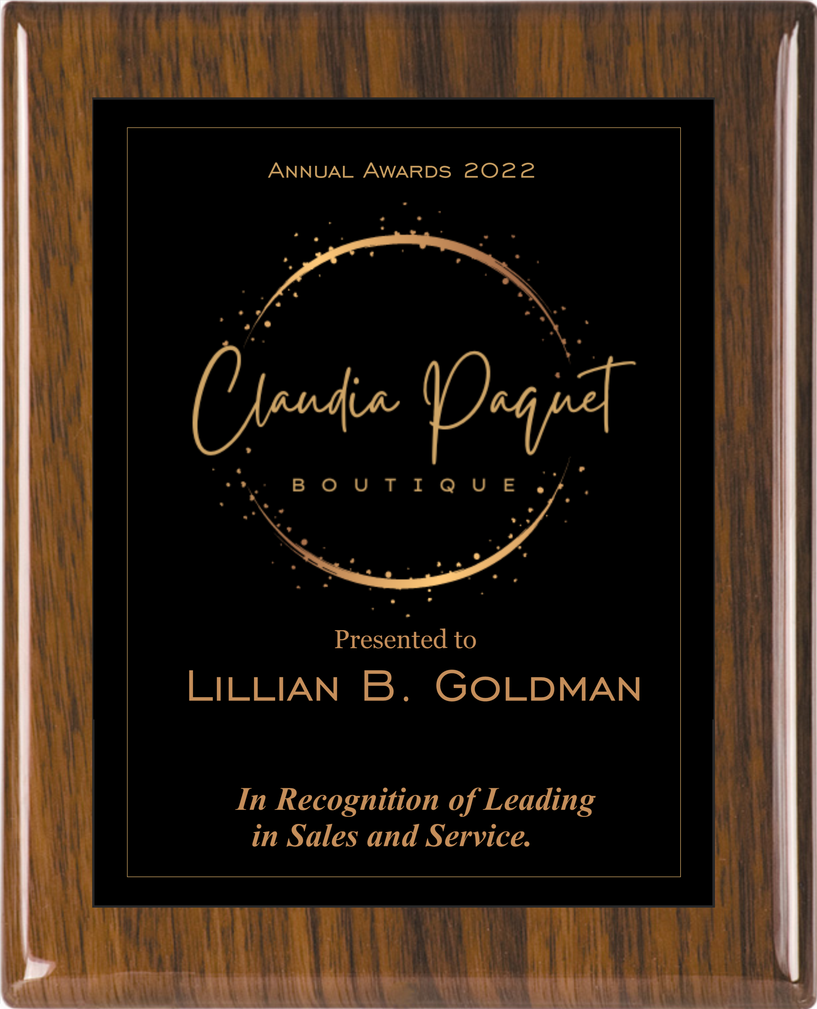 Walnut Piano Wood Plaque w/Choice of Single Engraved Plate 4
