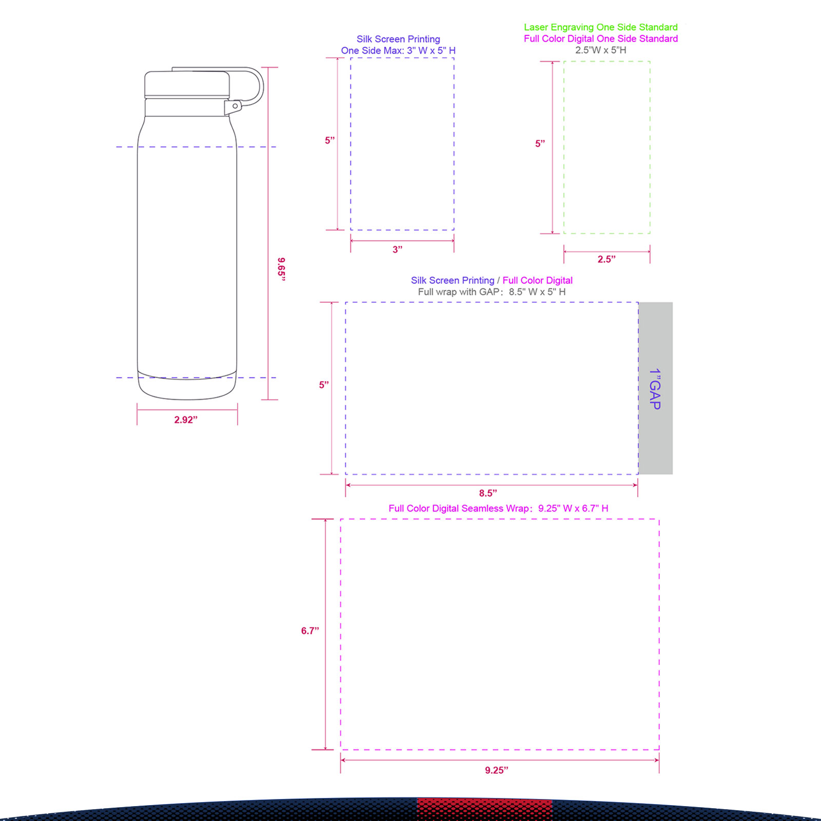20 oz. Stainless Steel Travel Bottles, custom water bottle with logo imprint 6