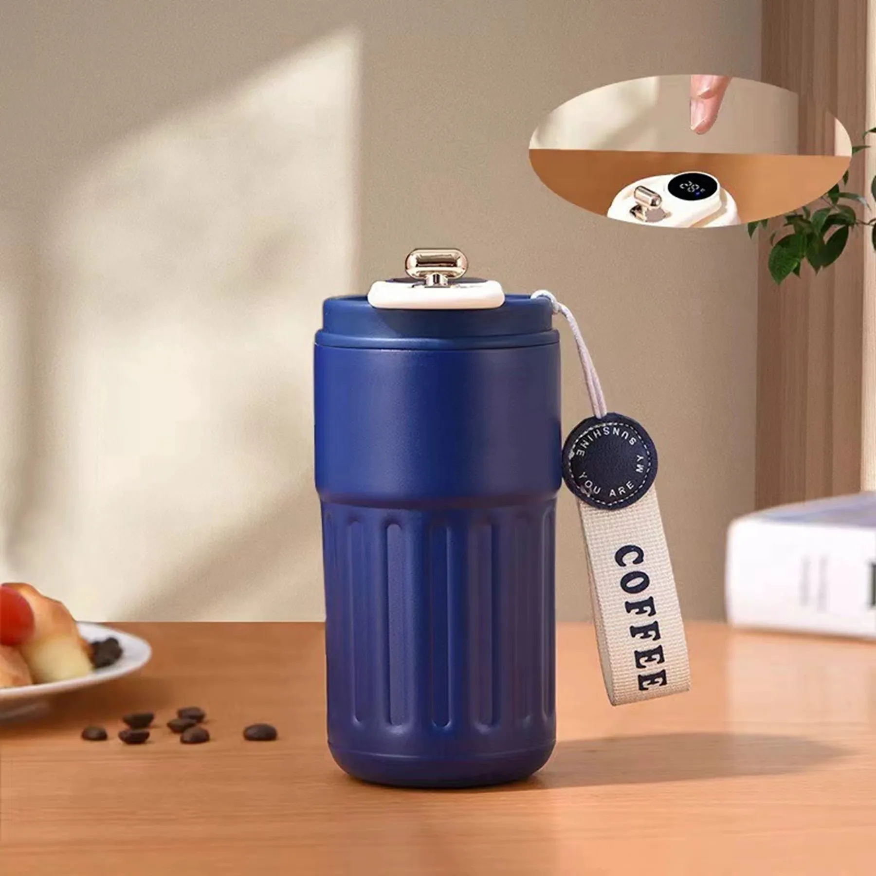 15 Oz. Smart Temperature Display Coffee Mug with Rope 15