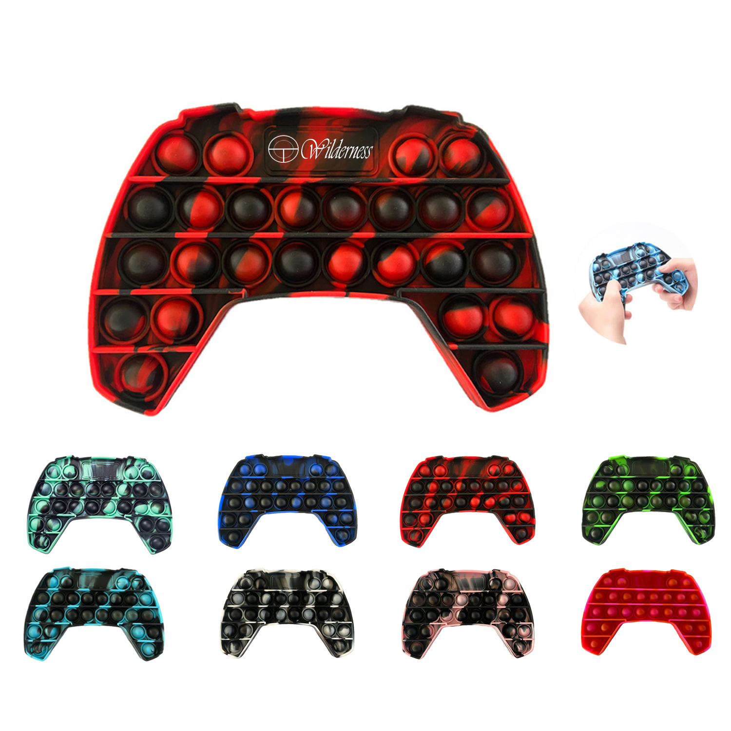 Multi Color Gamepad Shape Silicone Push Bubble Fidget Toy 5