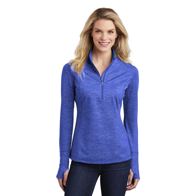 Sport-Tek Women's Sport-Wick Stretch Reflective Heather 1/2-Zip Pullover. 20
