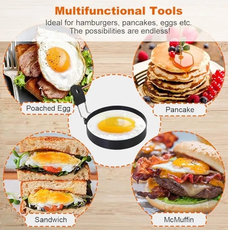 Bulk Stainless Steel Egg Rings for Restaurants, Pancakes, Muffins, Griddle, Commercial 6