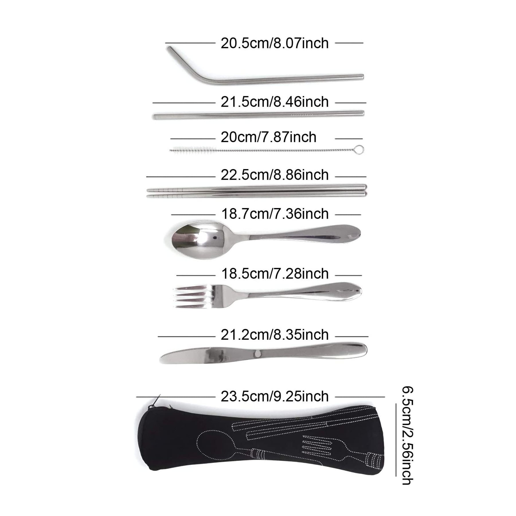 7 Pieces Portable Stainless Steel Cutlery Set 2